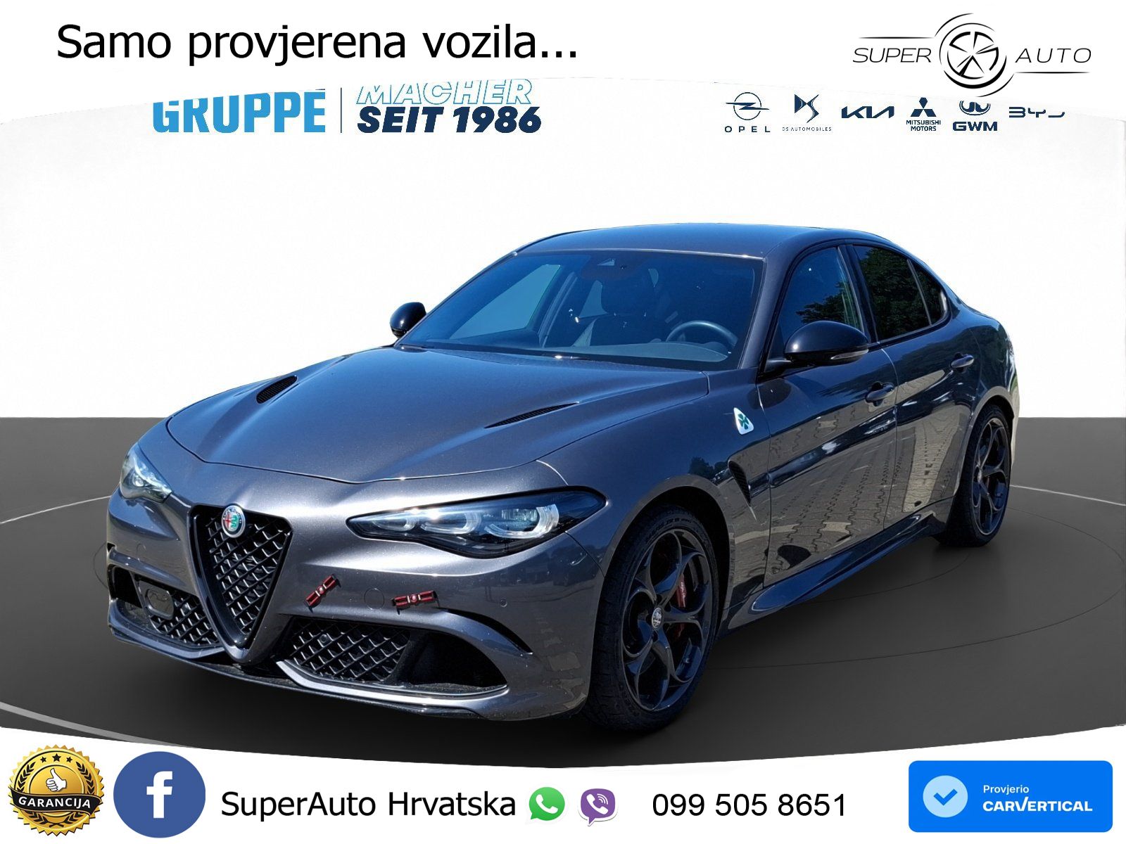 Alfa Romeo Giulia Quadrifoglio 2.9 V6 Bi-Turbo (520 KS) Automatic LED+GR SJED+ACC