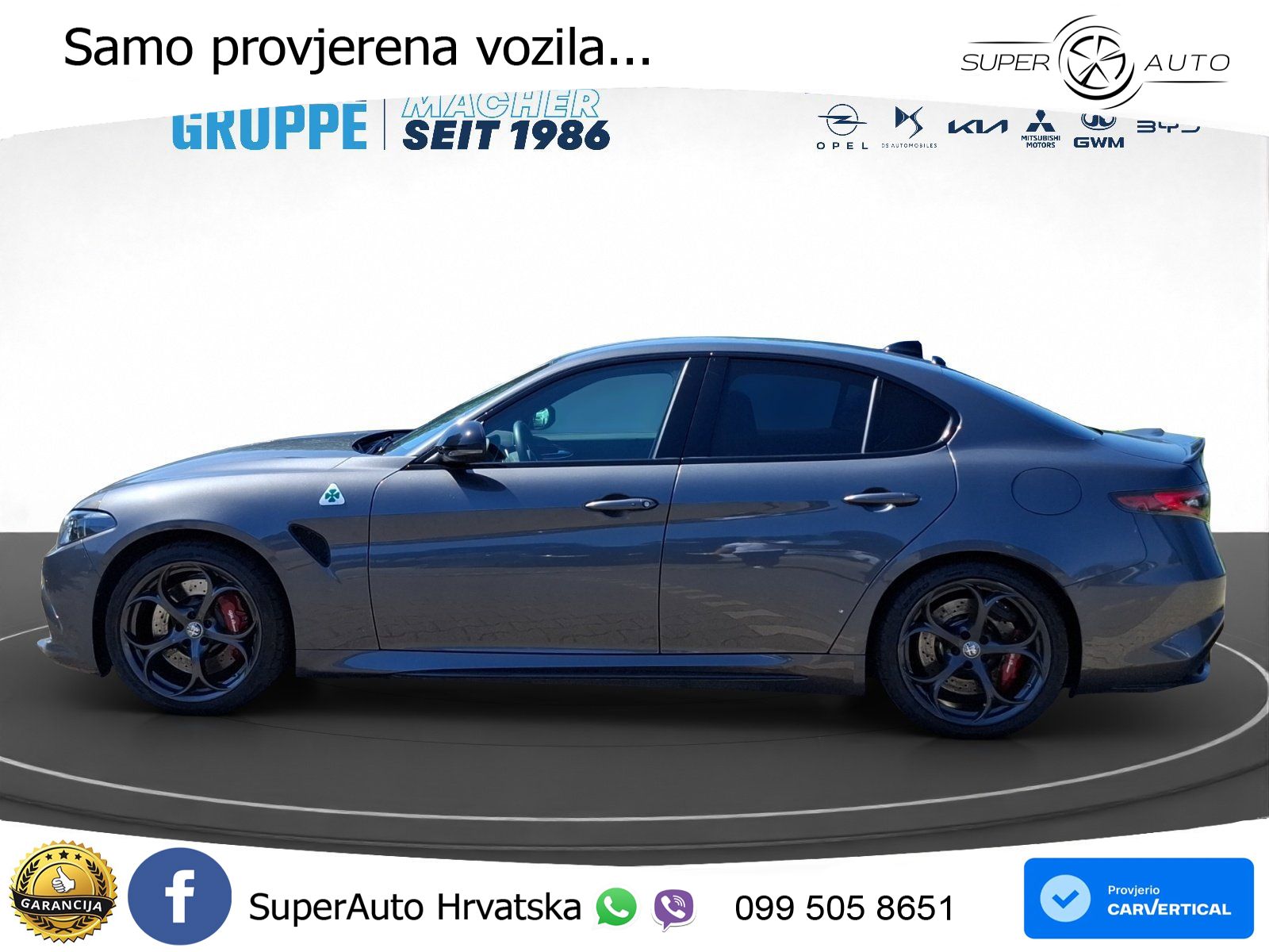 Alfa Romeo Giulia Quadrifoglio 2.9 V6 Bi-Turbo (520 KS) Automatic LED+GR SJED+ACC