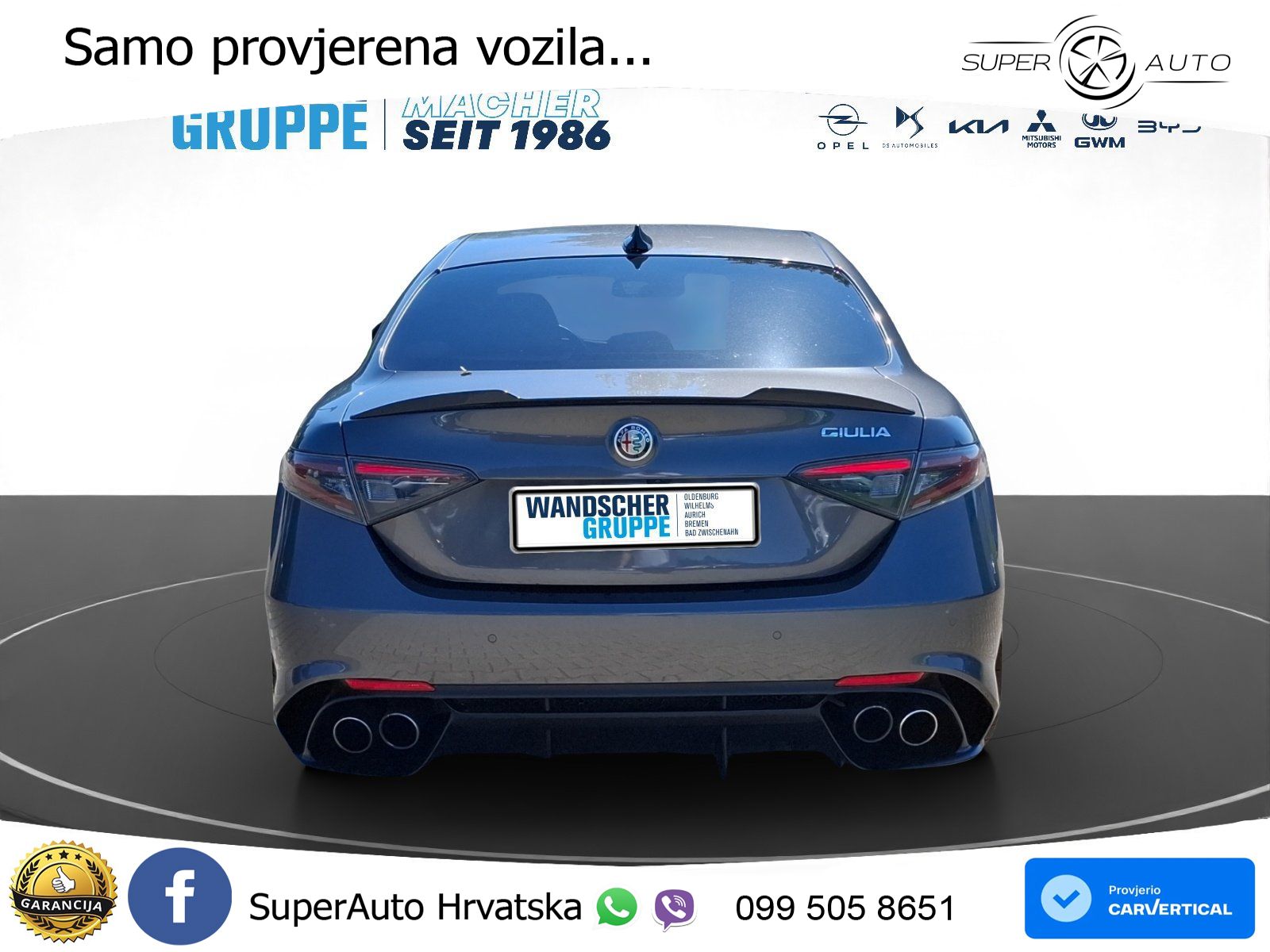 Alfa Romeo Giulia Quadrifoglio 2.9 V6 Bi-Turbo (520 KS) Automatic LED+GR SJED+ACC