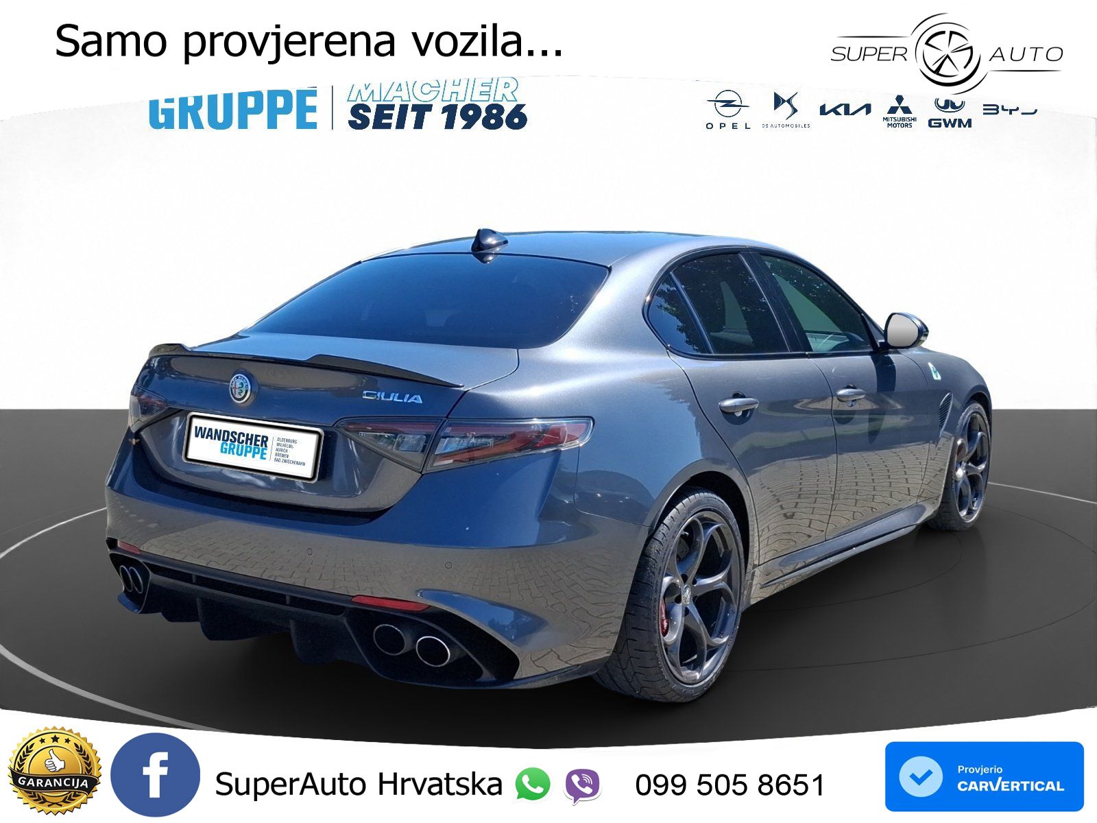 Alfa Romeo Giulia Quadrifoglio 2.9 V6 Bi-Turbo (520 KS) Automatic LED+GR SJED+ACC