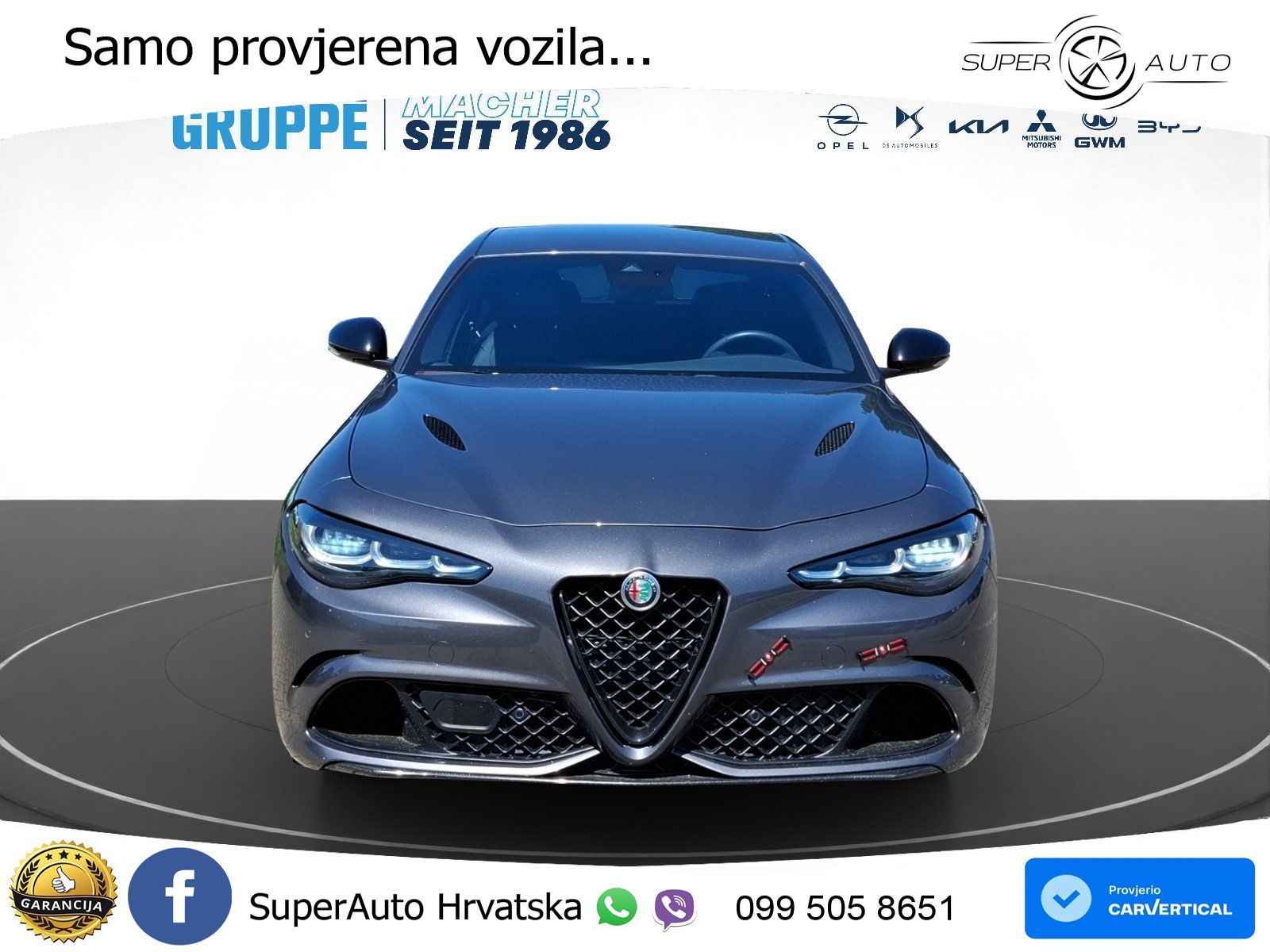 Alfa Romeo Giulia Quadrifoglio 2.9 V6 Bi-Turbo (520 KS) Automatic LED+GR SJED+ACC