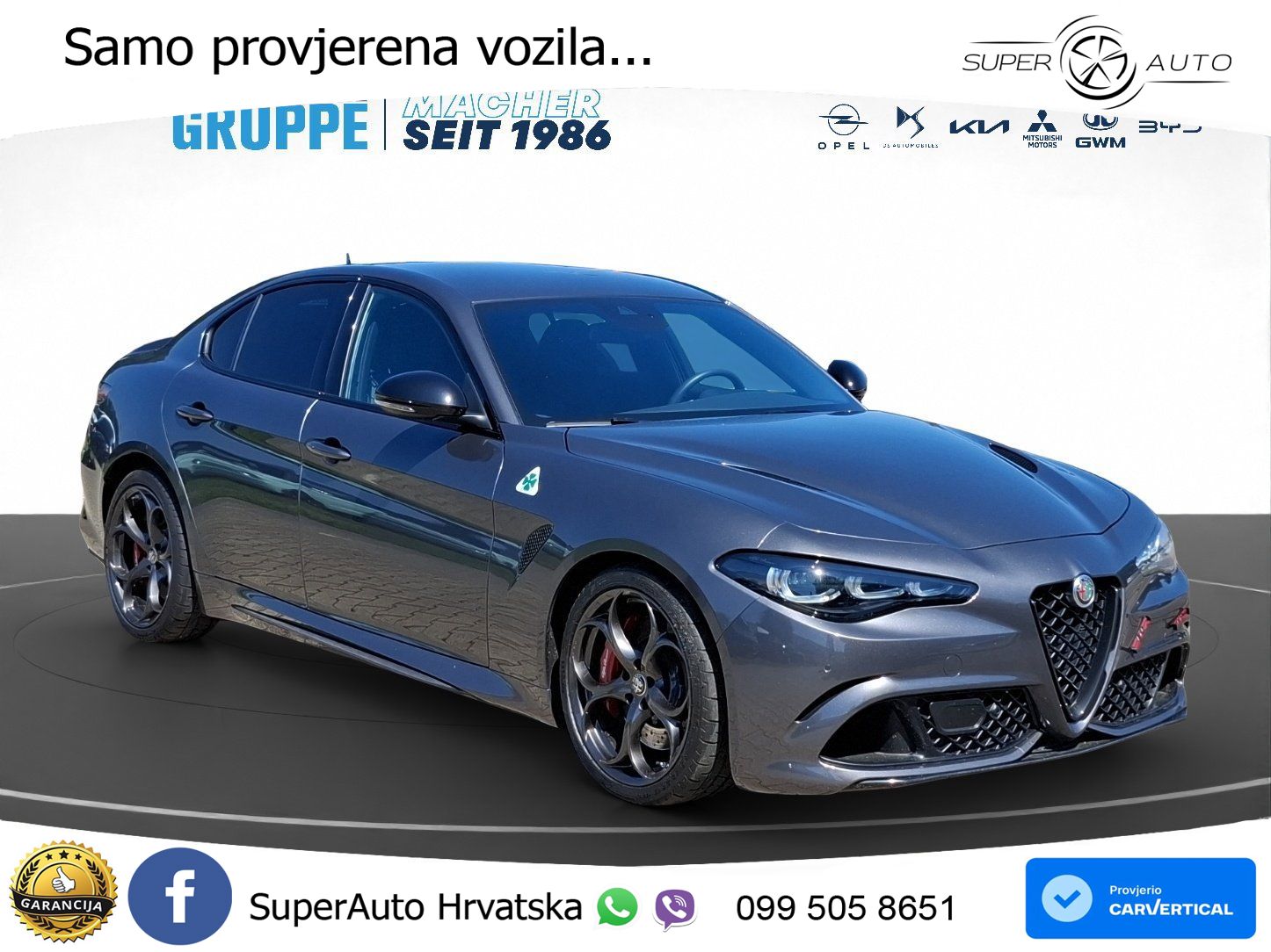 Alfa Romeo Giulia Quadrifoglio 2.9 V6 Bi-Turbo (520 KS) Automatic LED+GR SJED+ACC