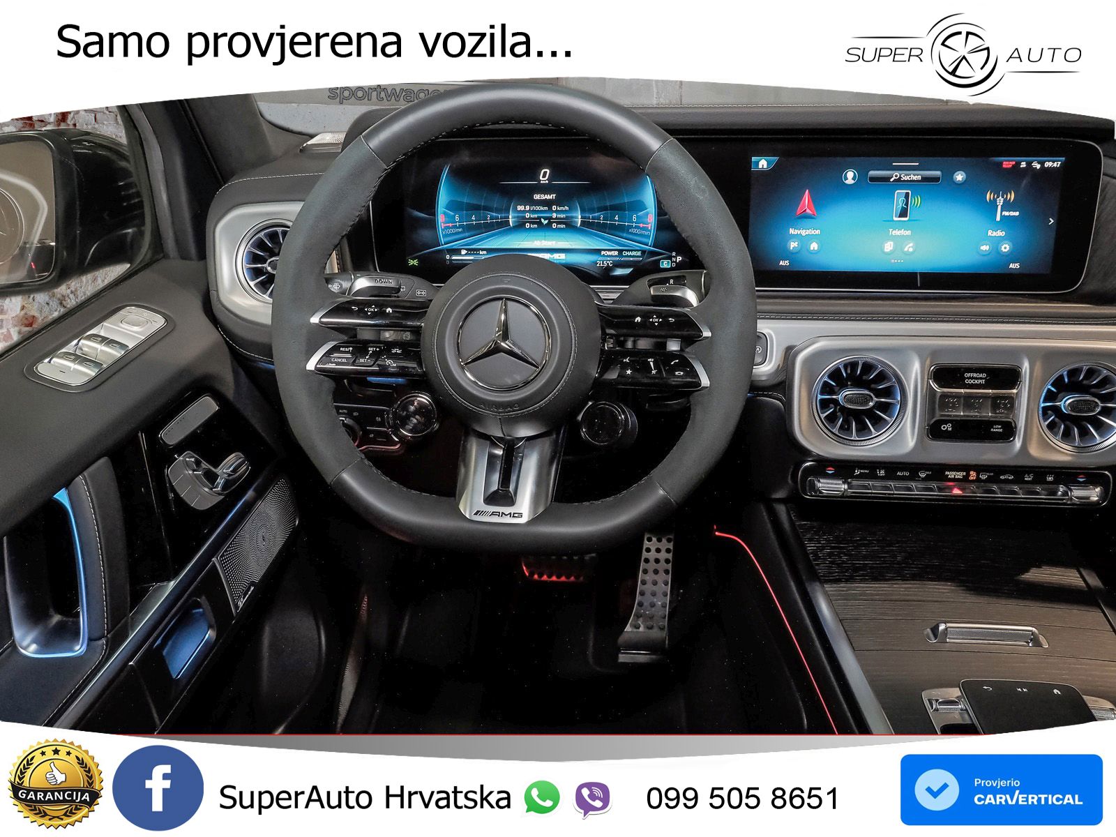 Mercedes AMG G 63 Long V8 (585 KS) 4MATIC 9G-TRONIC AMG SPEEDSHIFT PLUS ZRAČNI+ACC+GR SJED+360