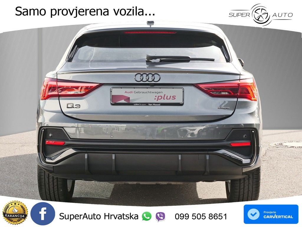 Audi Q3 Sportback 40 TFSI (190 KS) quattro S tronic S line LED+GR SJED+ACC