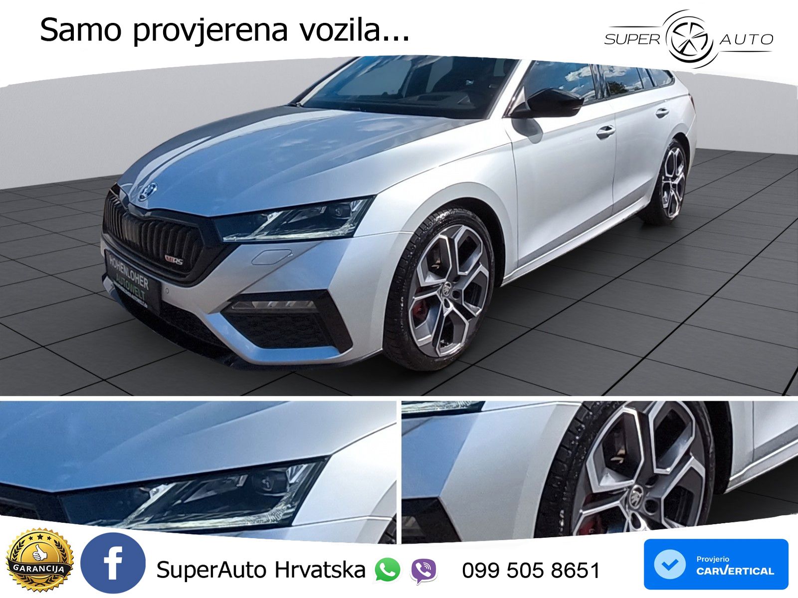 Škoda Octavia Combi RS 2.0 TDI (200 KS) 4x4 DSG LED+GR SJED+ACC