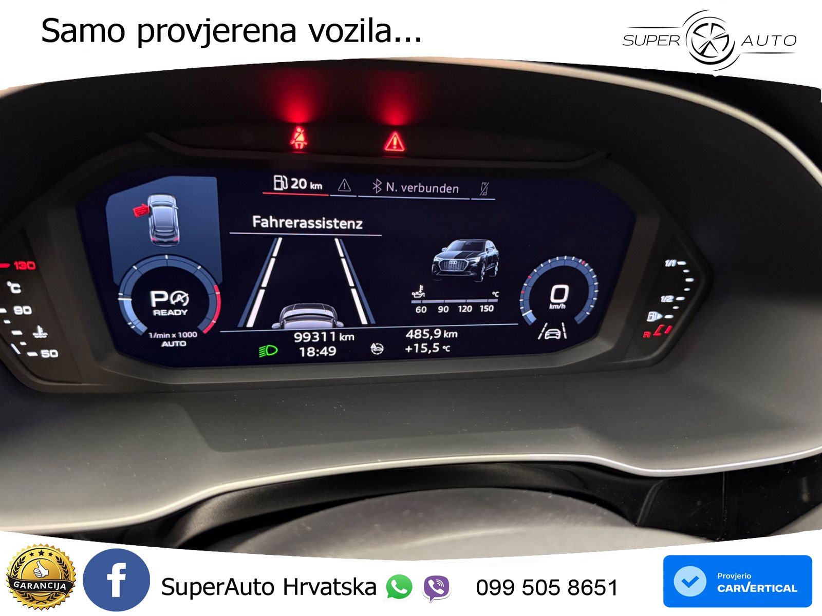 Audi Q3 Sportback 40 TDI (190 KS) quattro S tronic S line LED+GR SJED+ACC