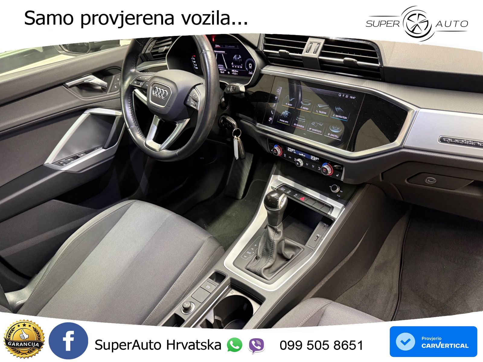 Audi Q3 Sportback 40 TDI (190 KS) quattro S tronic S line LED+GR SJED+ACC