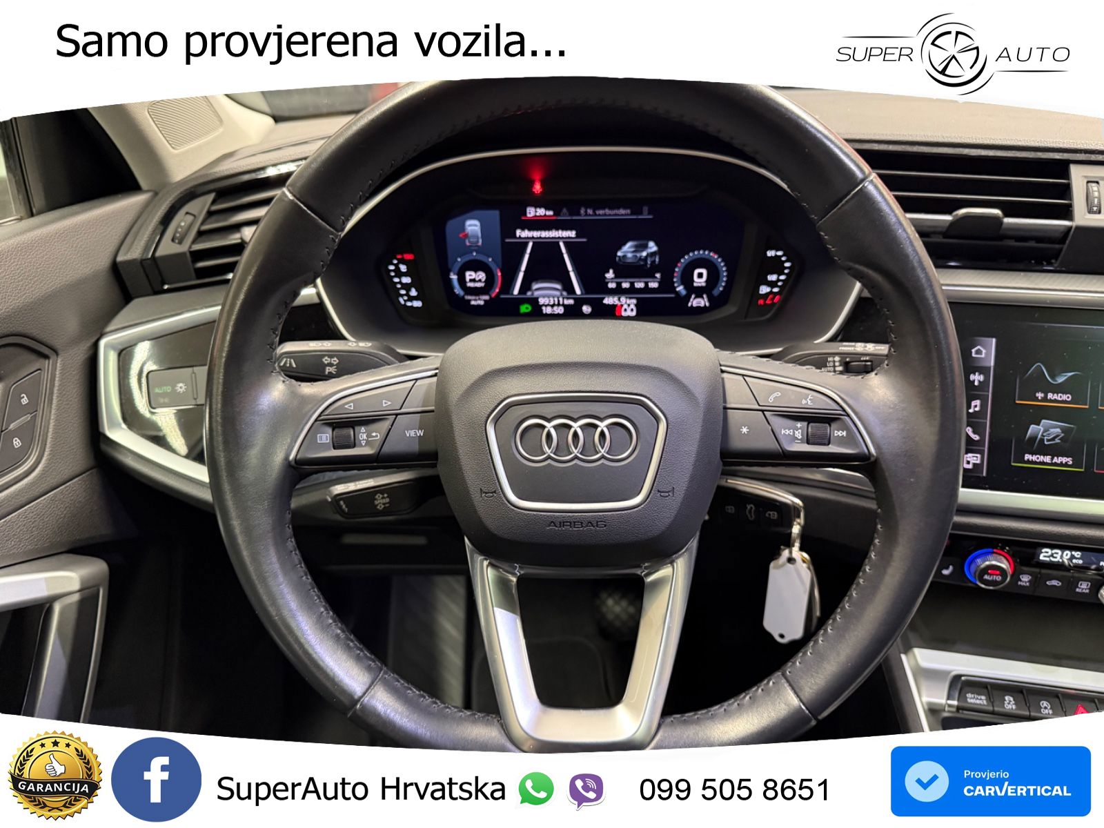 Audi Q3 Sportback 40 TDI (190 KS) quattro S tronic S line LED+GR SJED+ACC