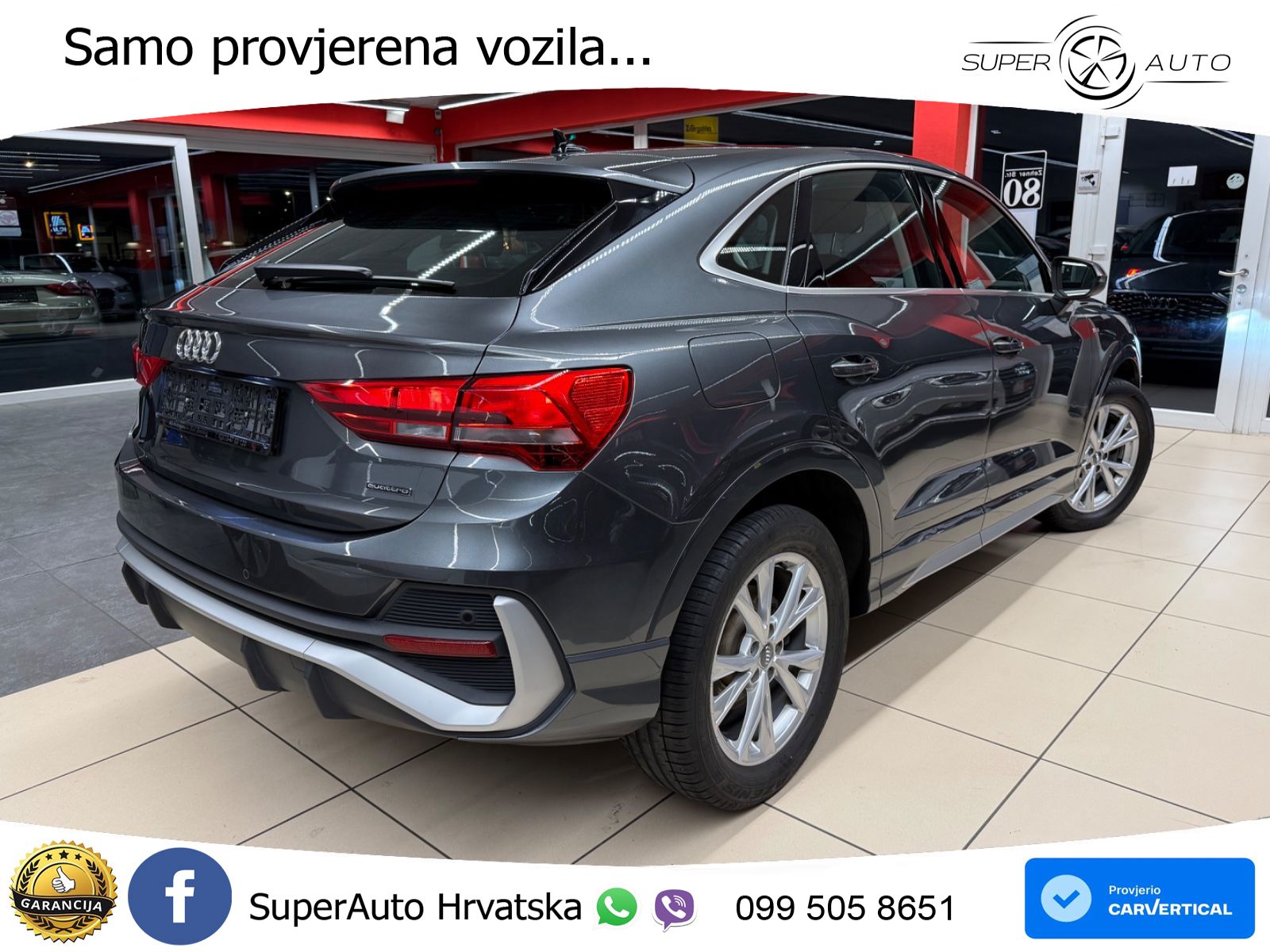 Audi Q3 Sportback 40 TDI (190 KS) quattro S tronic S line LED+GR SJED+ACC