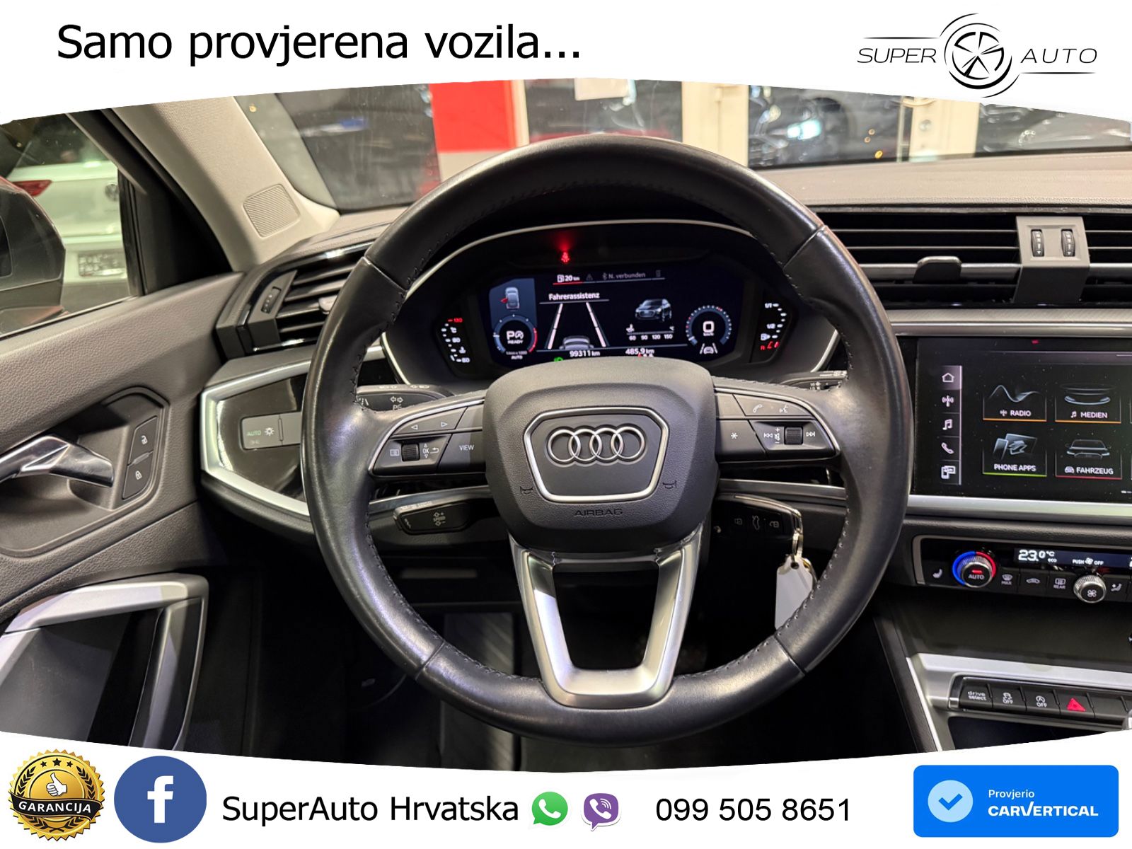 Audi Q3 Sportback 40 TDI (190 KS) quattro S tronic S line LED+GR SJED+ACC