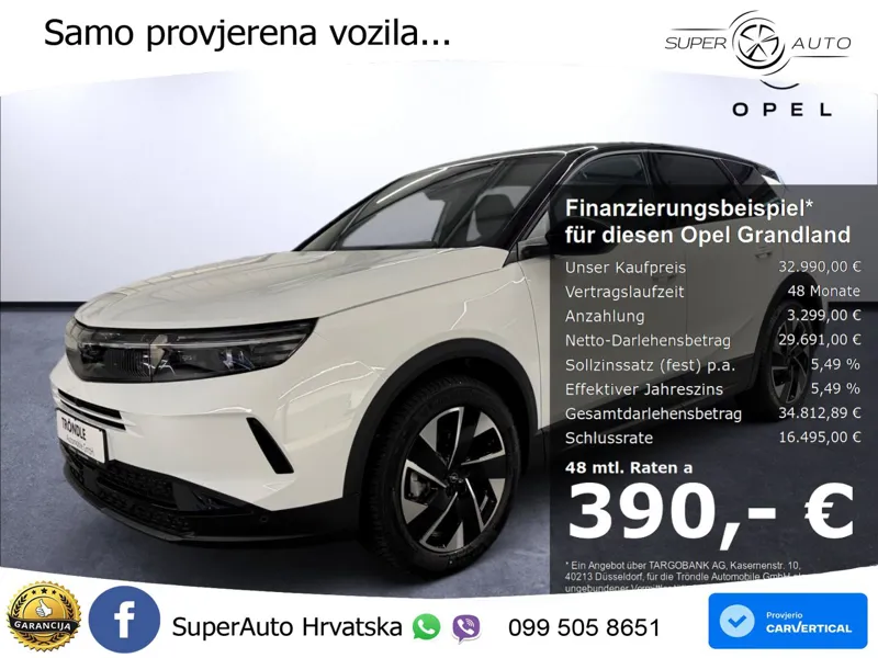 Opel Grandland 1.2 Turbo (145 KS) Hybrid eDCT GS ACC+GR SJED+360+PANO