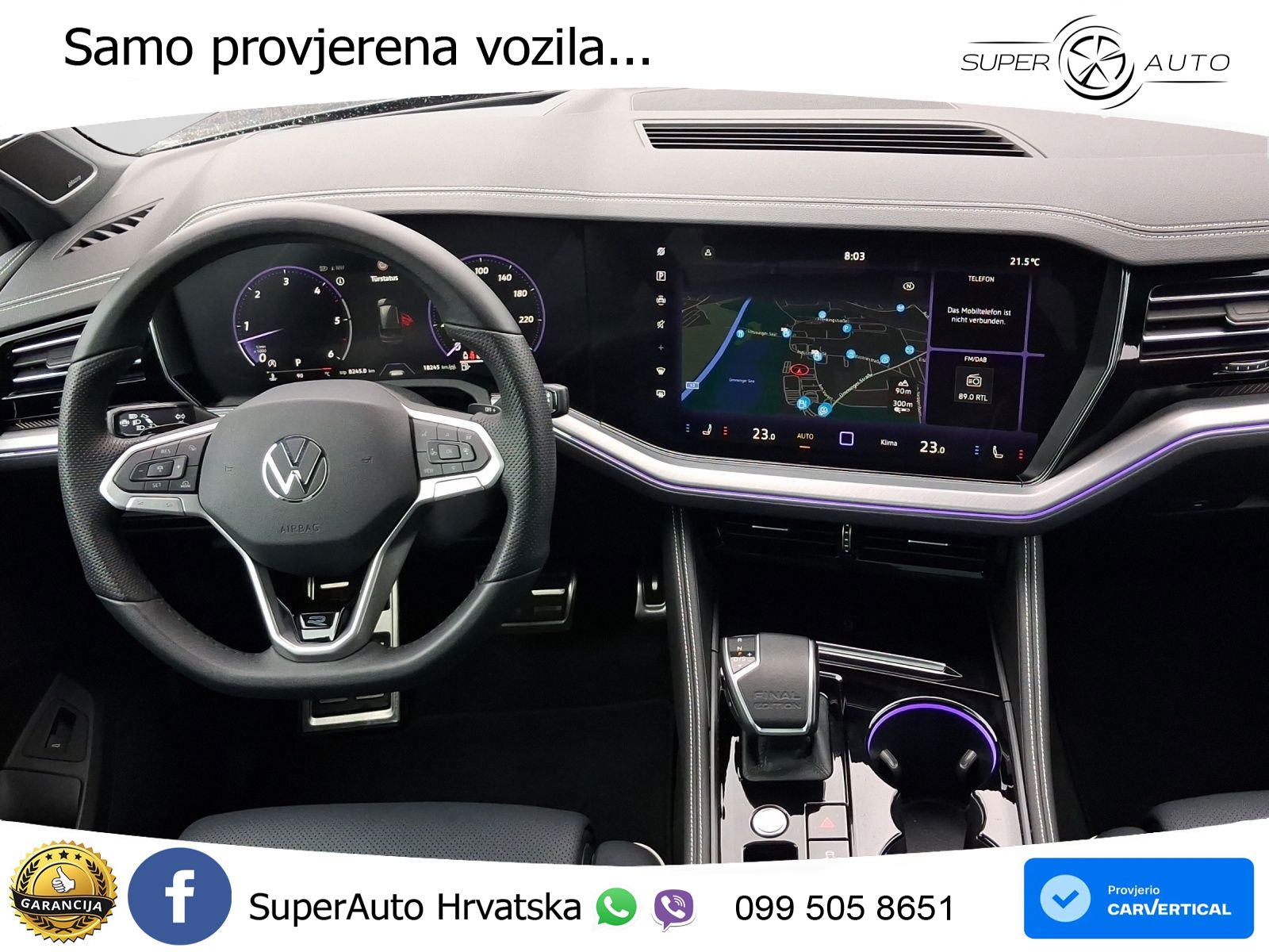 Volkswagen Touareg 3.0 V6 TDI (286 KS) 4MOTION Tiptronic ZRAČNI+ACC+GR SJED+KAM+PANO