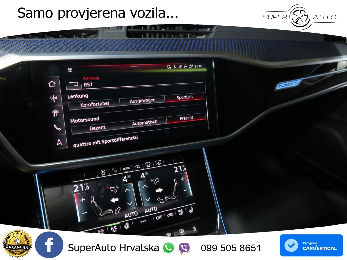 Audi RS6 Avant 4.0 TFSI V8 performance (630 KS)  quattro tiptronic LED+GR SJED+ACC