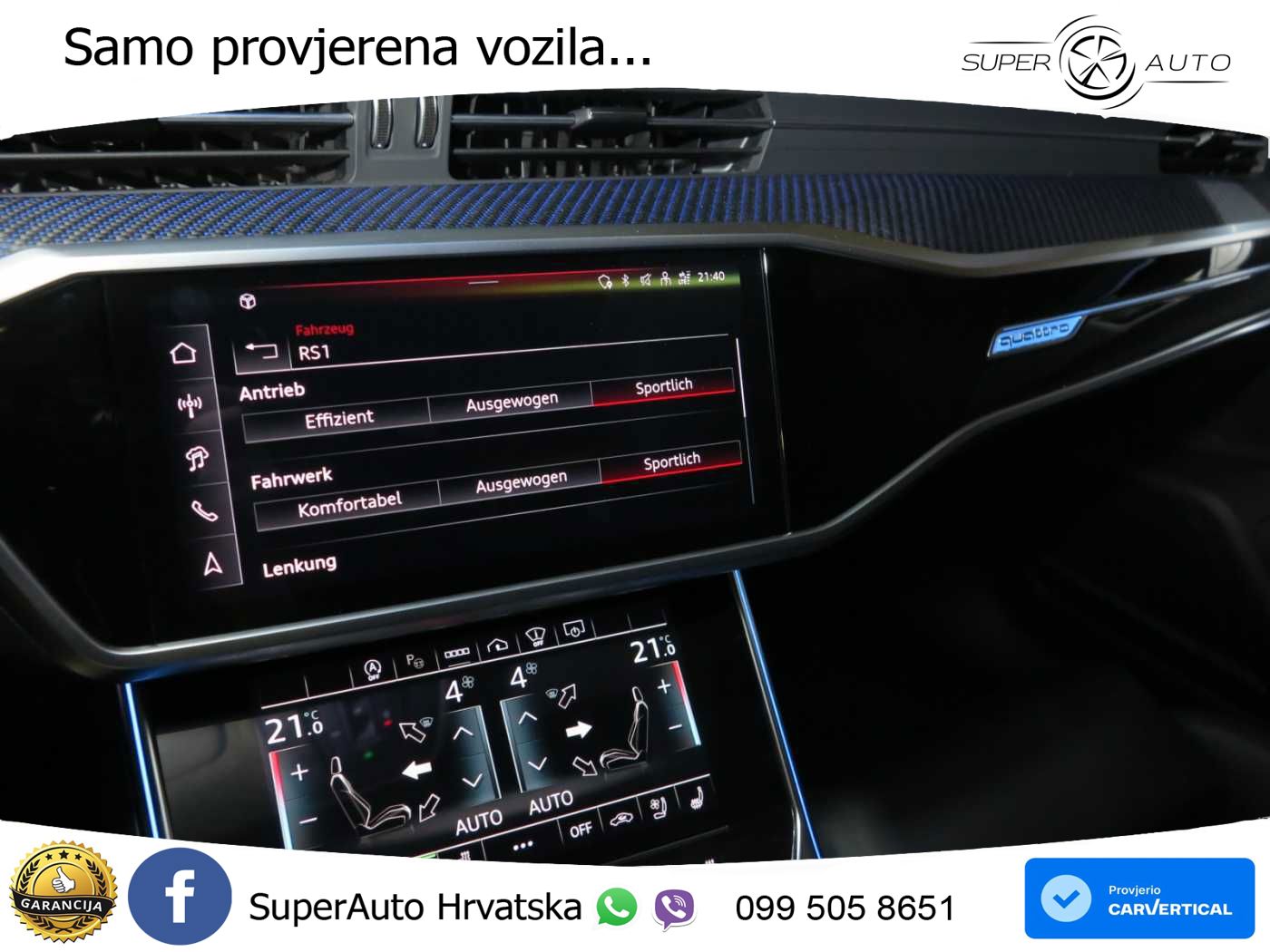 Audi RS6 Avant 4.0 TFSI V8 performance (630 KS)  quattro tiptronic LED+GR SJED+ACC