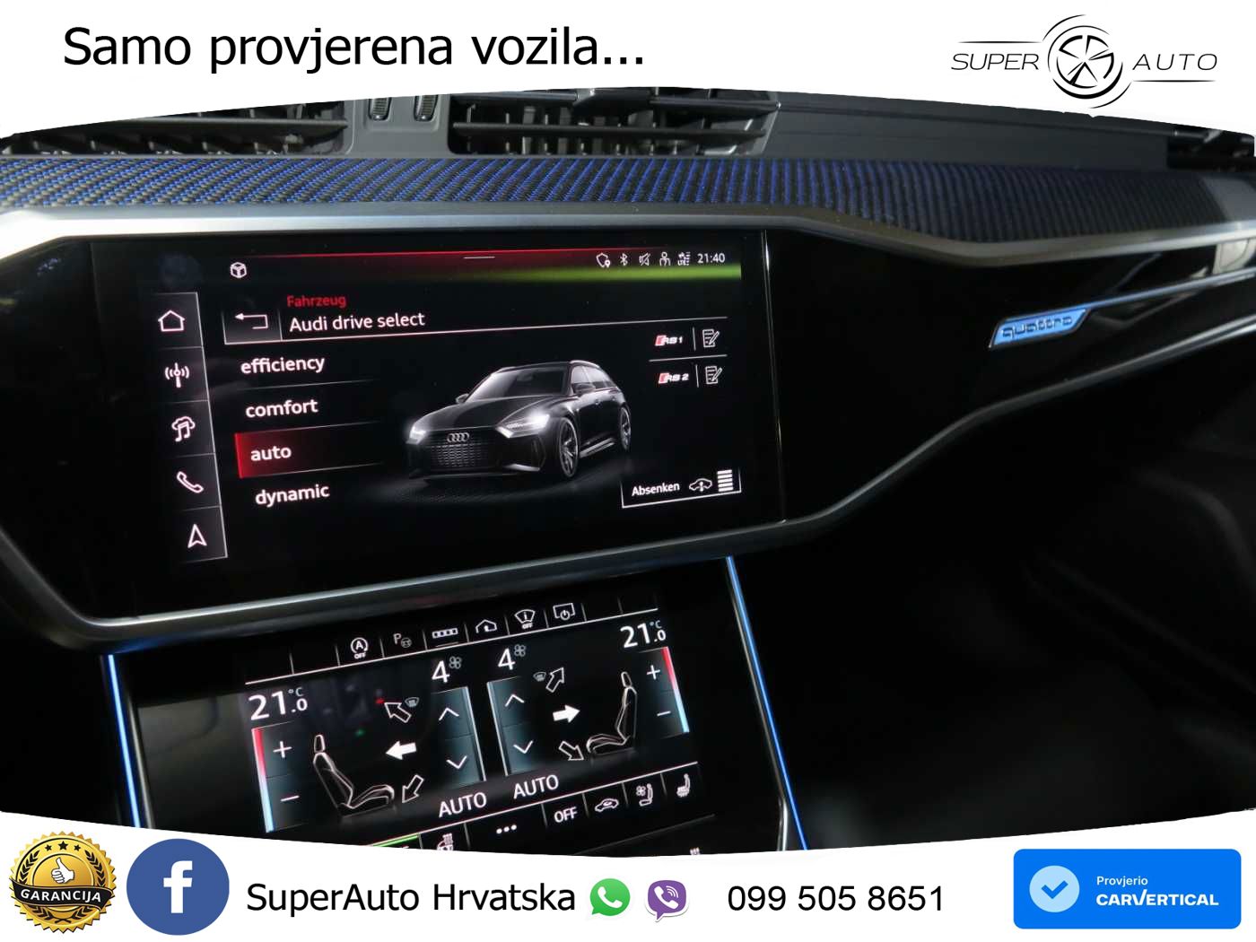 Audi RS6 Avant 4.0 TFSI V8 performance (630 KS)  quattro tiptronic LED+GR SJED+ACC