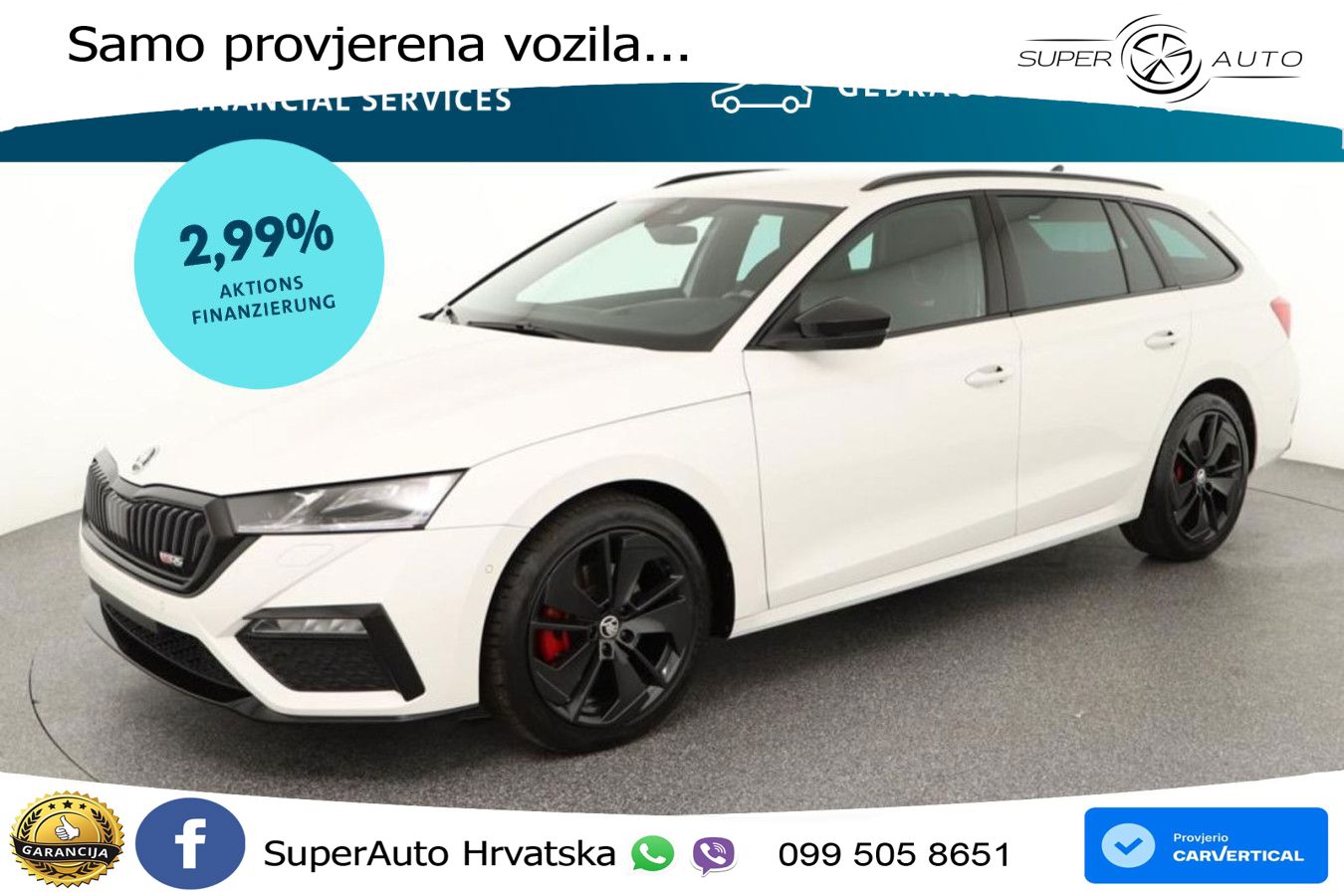 Škoda Octavia Combi RS 2.0 TDI (200 KS) DSG LED+GR SJED+ACC