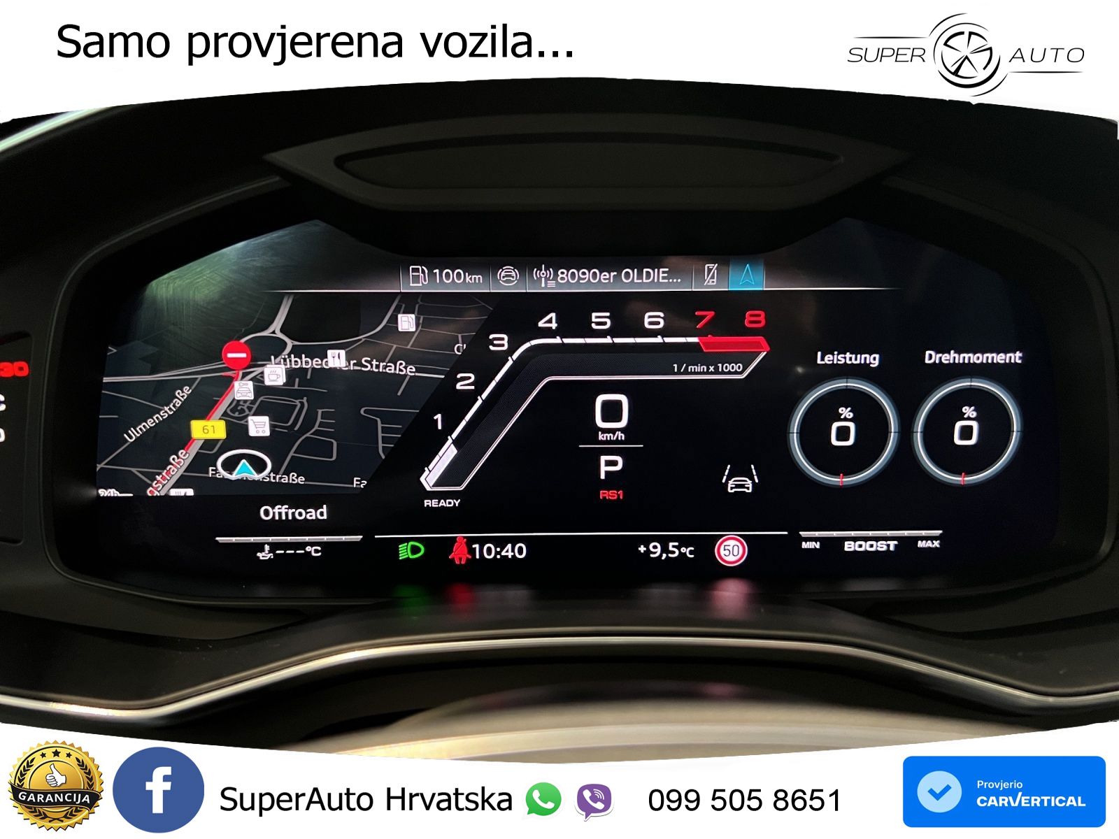 Audi RS6 Avant 4.0 TFSI V8 performance (630 KS)  quattro tiptronic Kuka ZRAČNI+ACC+GR SJED+KAM+PANO