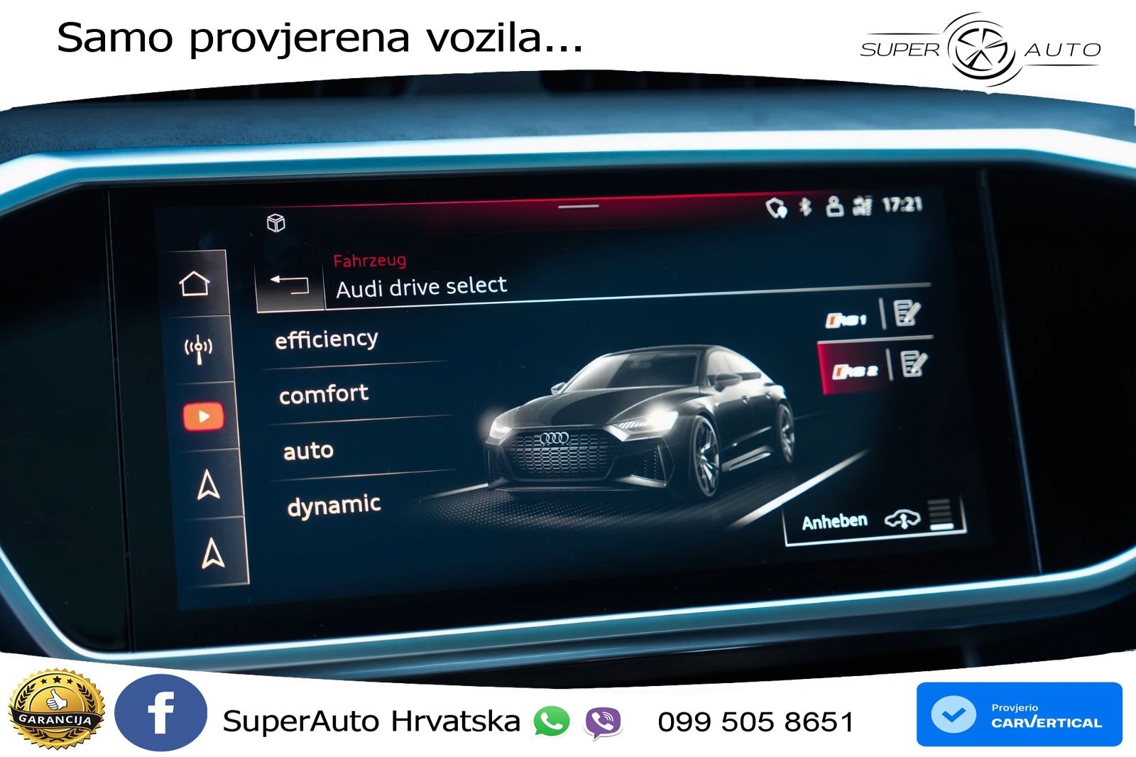 Audi RS7 4.0 TFSI V8 performance (630 KS) quattro tiptronic LED+GR SJED+ACC
