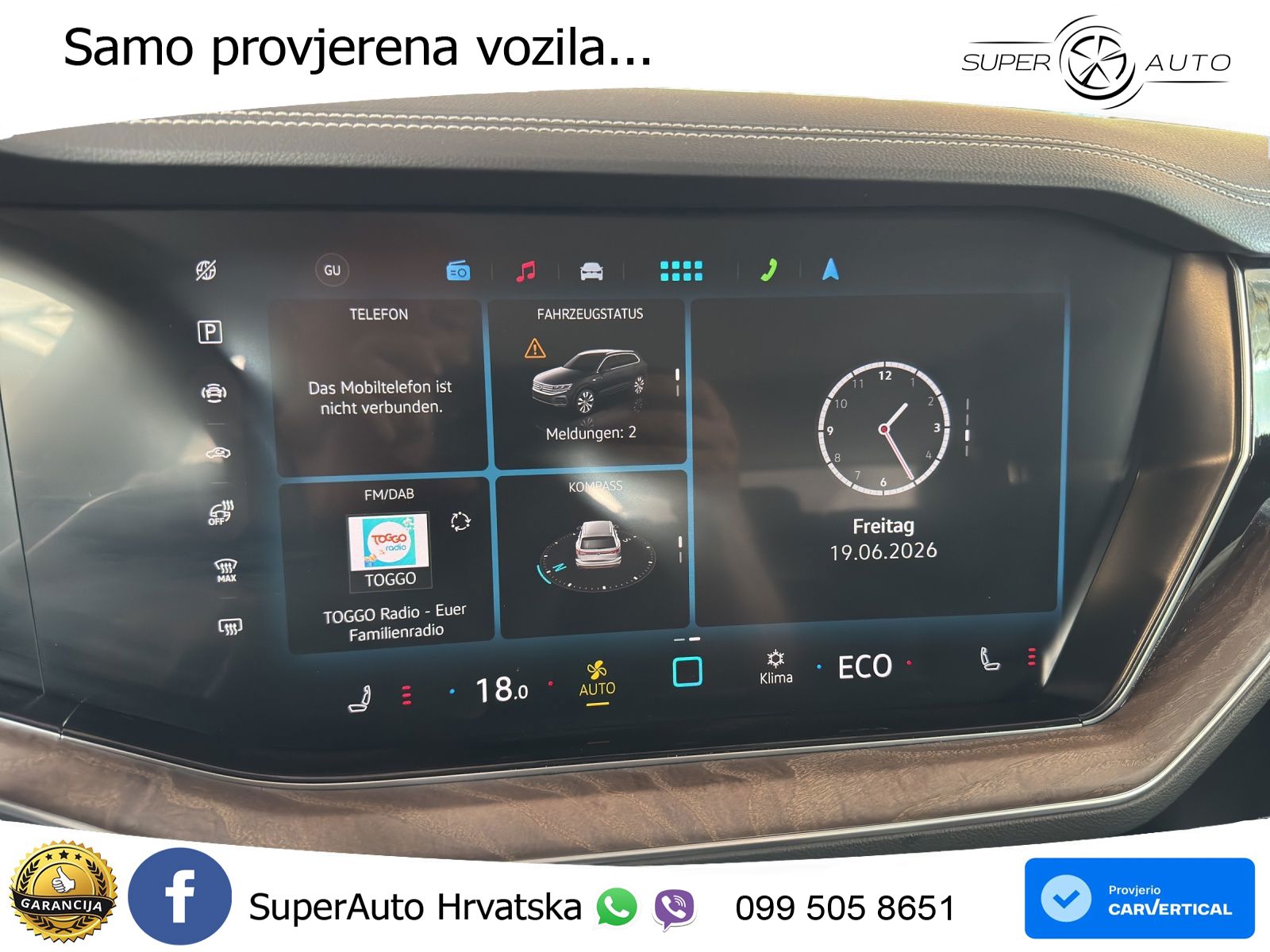 Volkswagen Touareg 3.0 V6 TDI (286 KS) 4MOTION Tiptronic ZRAČNI+ACC+GR SJED+KAM+PANO