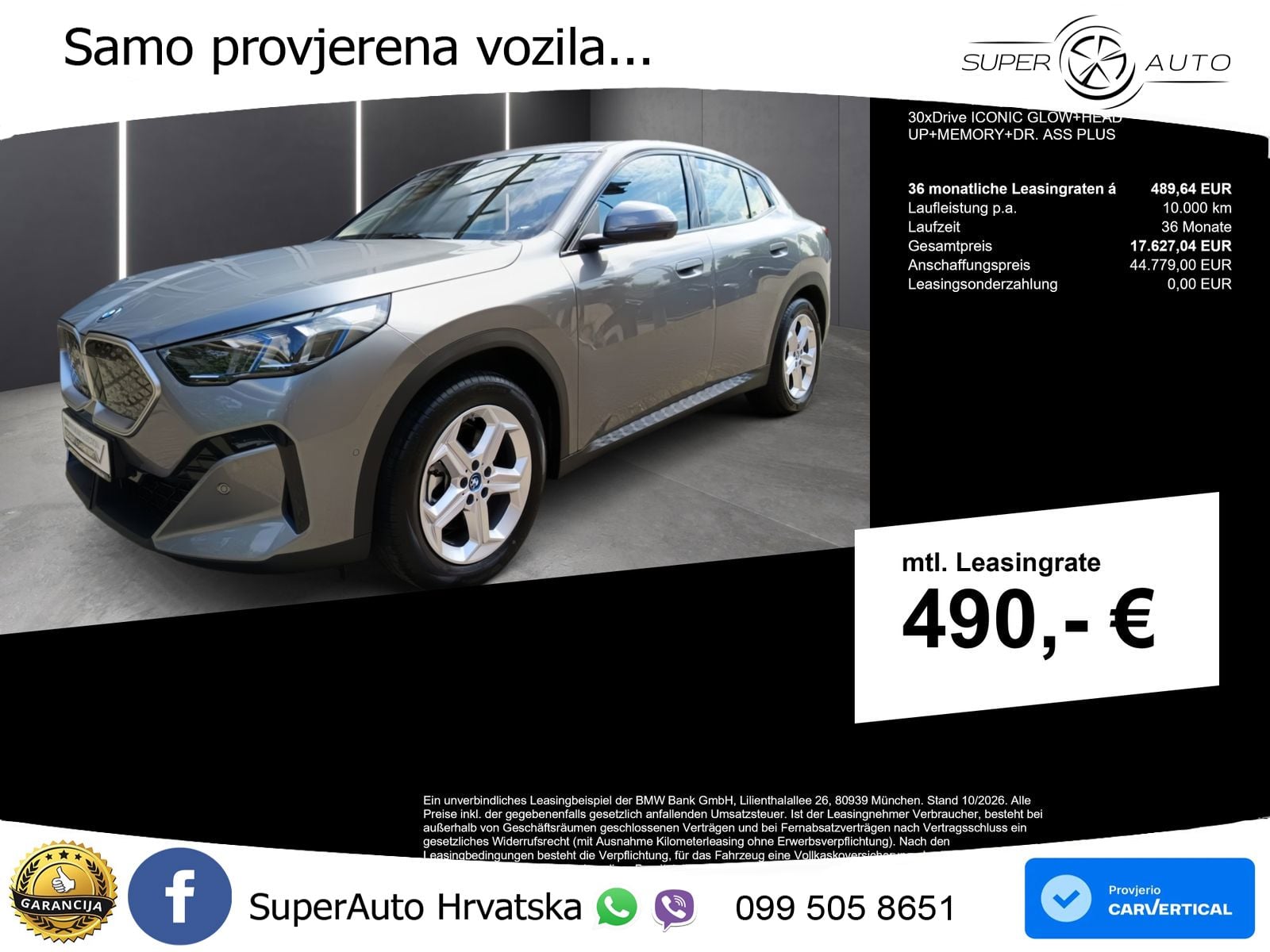 BMW iX2 66.5 kWh (313 KS) xDrive30 LED+GR SJED+ACC