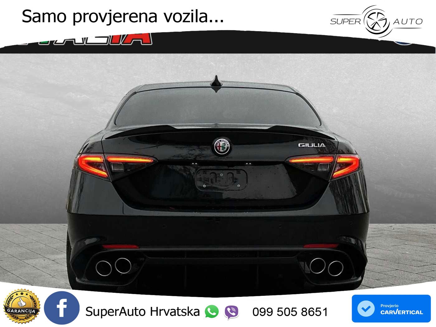 Alfa Romeo Giulia Quadrifoglio 2.9 V6 Bi-Turbo (520 KS) Automatic LED+GR SJED+ACC