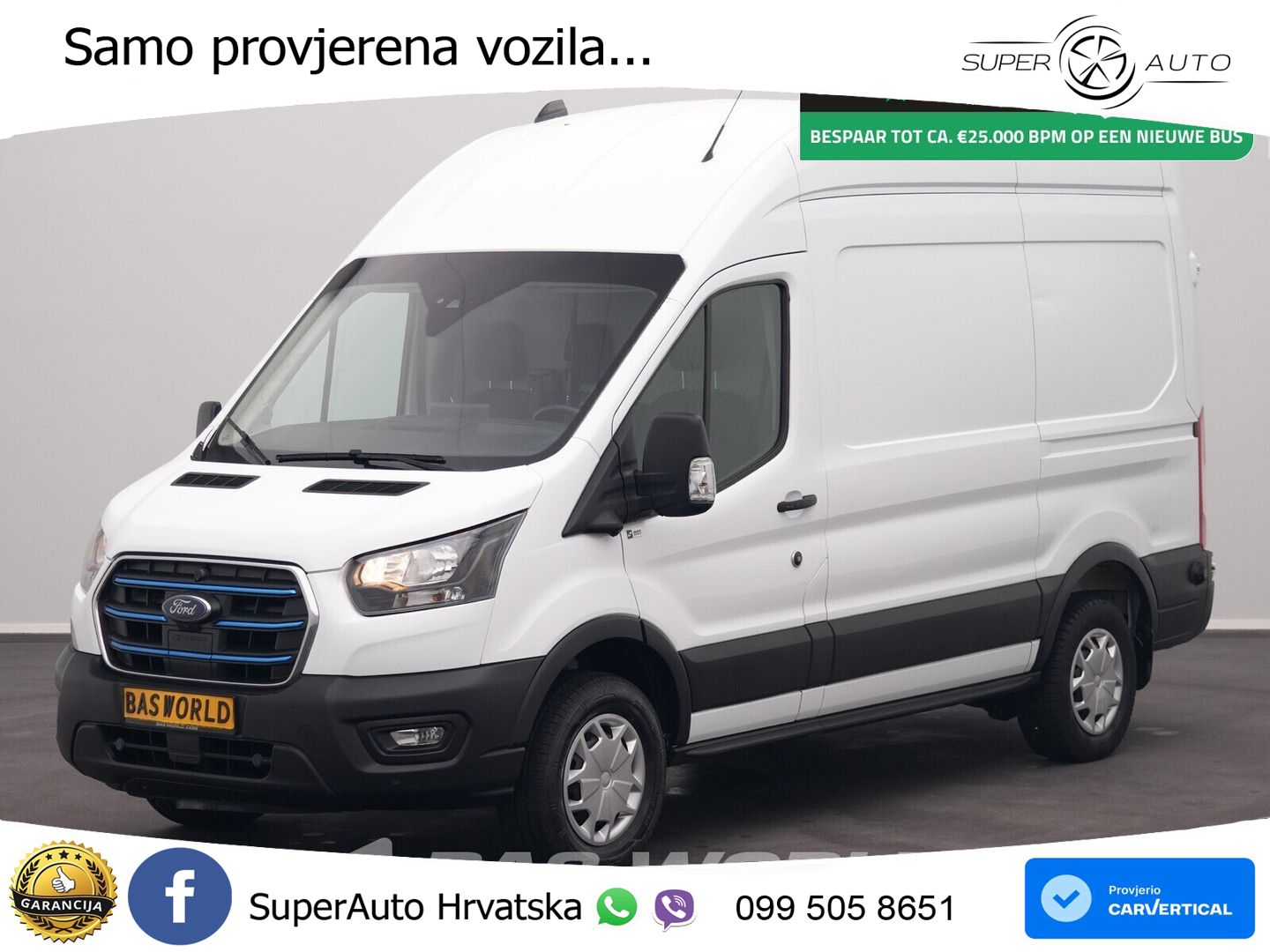 Ford e-Transit 184pk Elektrisch 68kWh 317km WLTP L2H3 184 KS