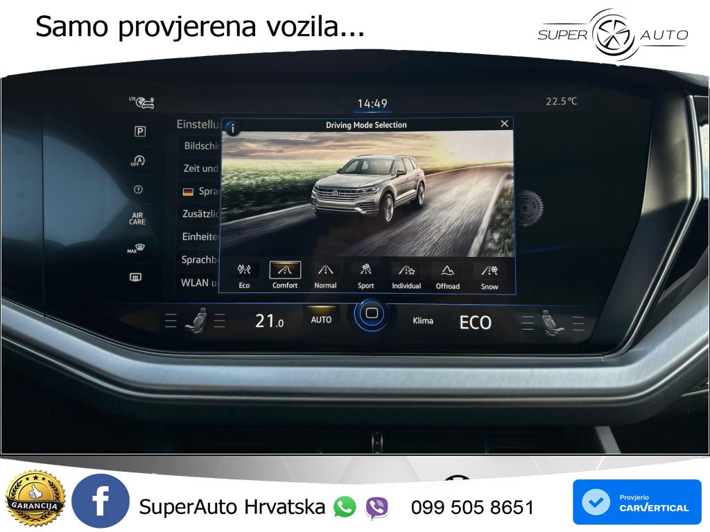 Volkswagen Touareg 3.0 V6 TDI (231 KS) 4MOTION Tiptronic ZRAČNI+ACC+GR SJED+KAM+PANO