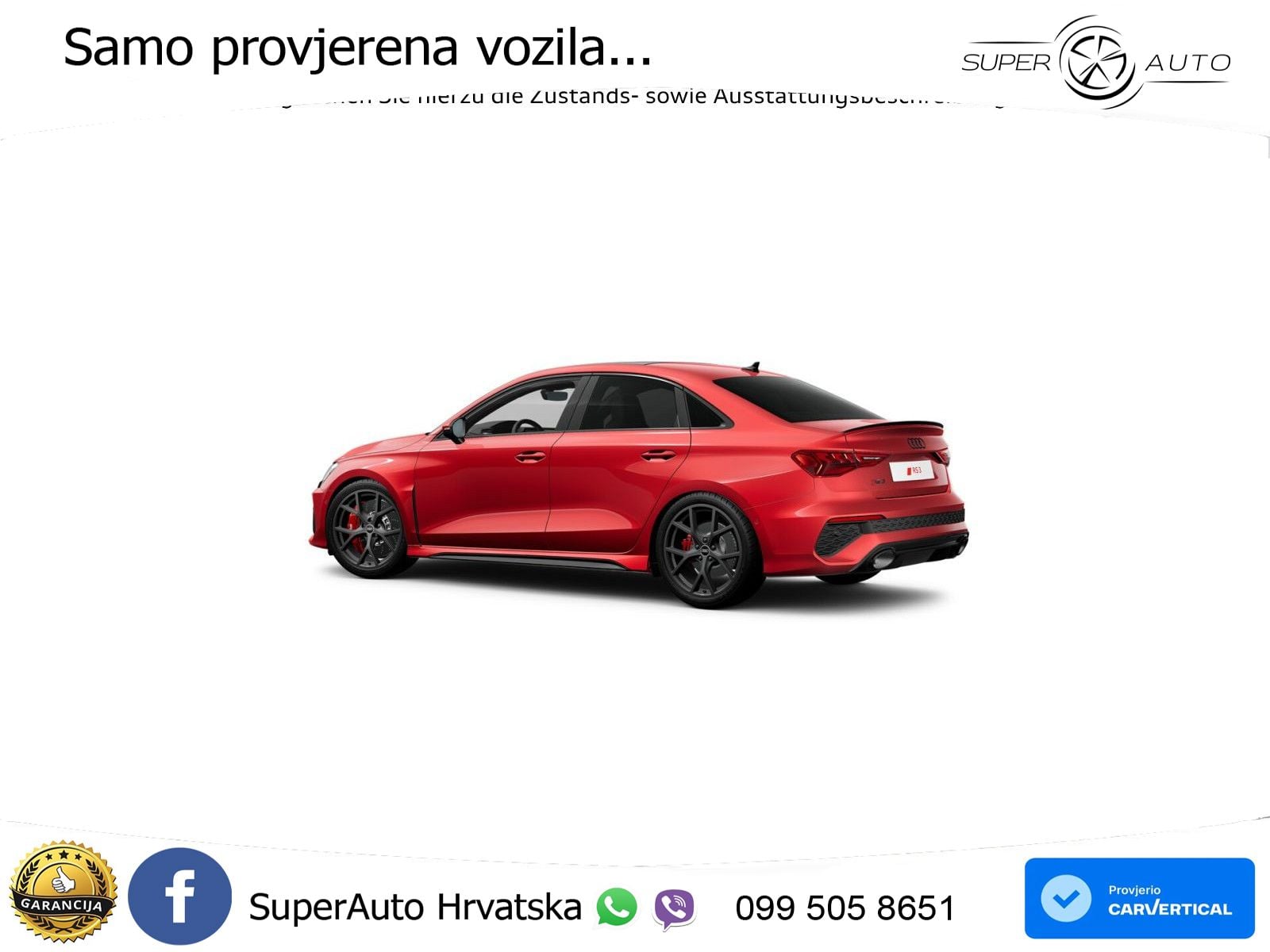 Audi RS3 Sedan 2.5 TFSI (400 KS) quattro S tronic LED+GR SJED+ACC