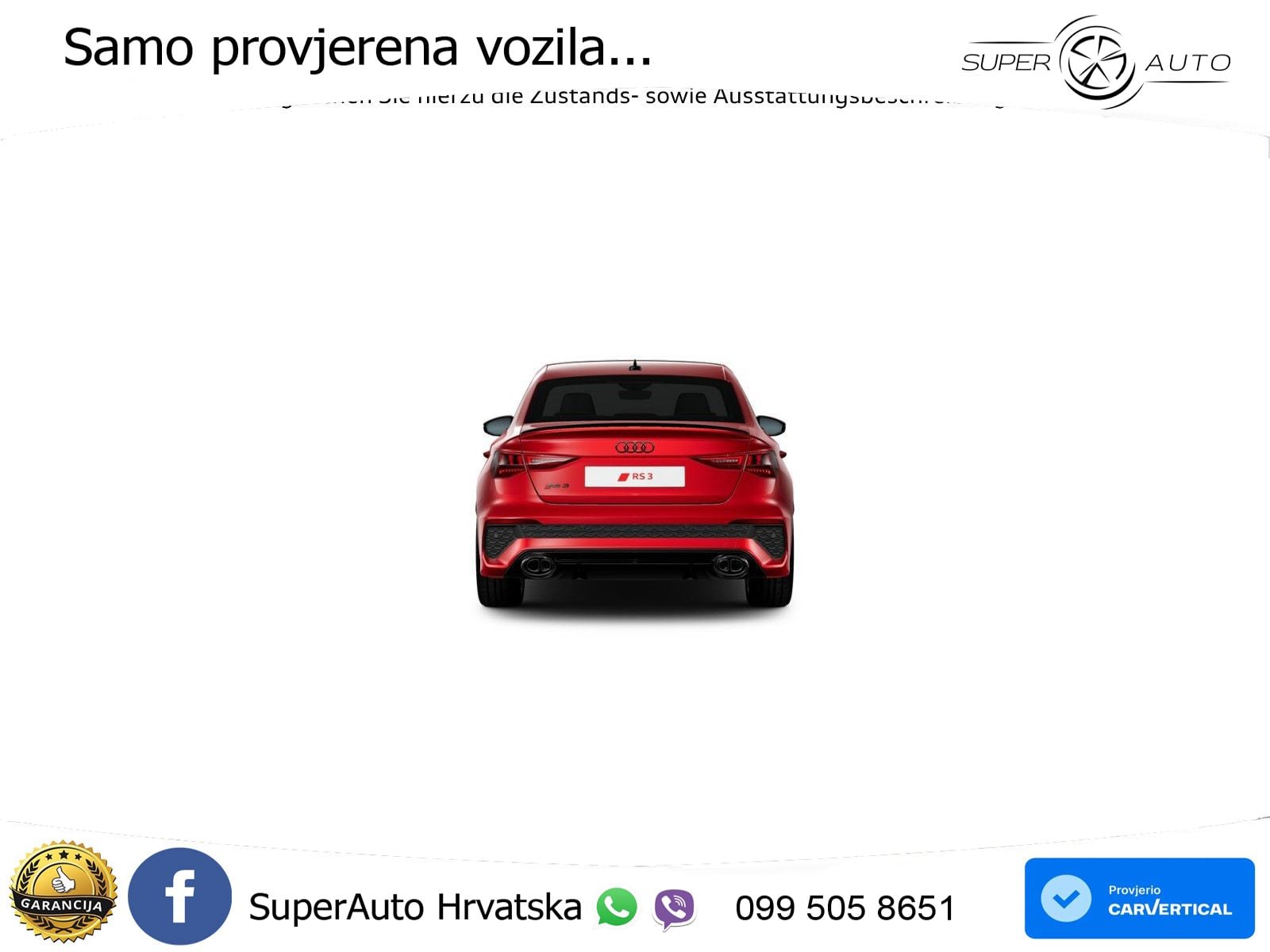 Audi RS3 Sedan 2.5 TFSI (400 KS) quattro S tronic LED+GR SJED+ACC
