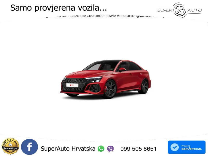 Audi RS3 Sedan 2.5 TFSI (400 KS) quattro S tronic LED+GR SJED+ACC