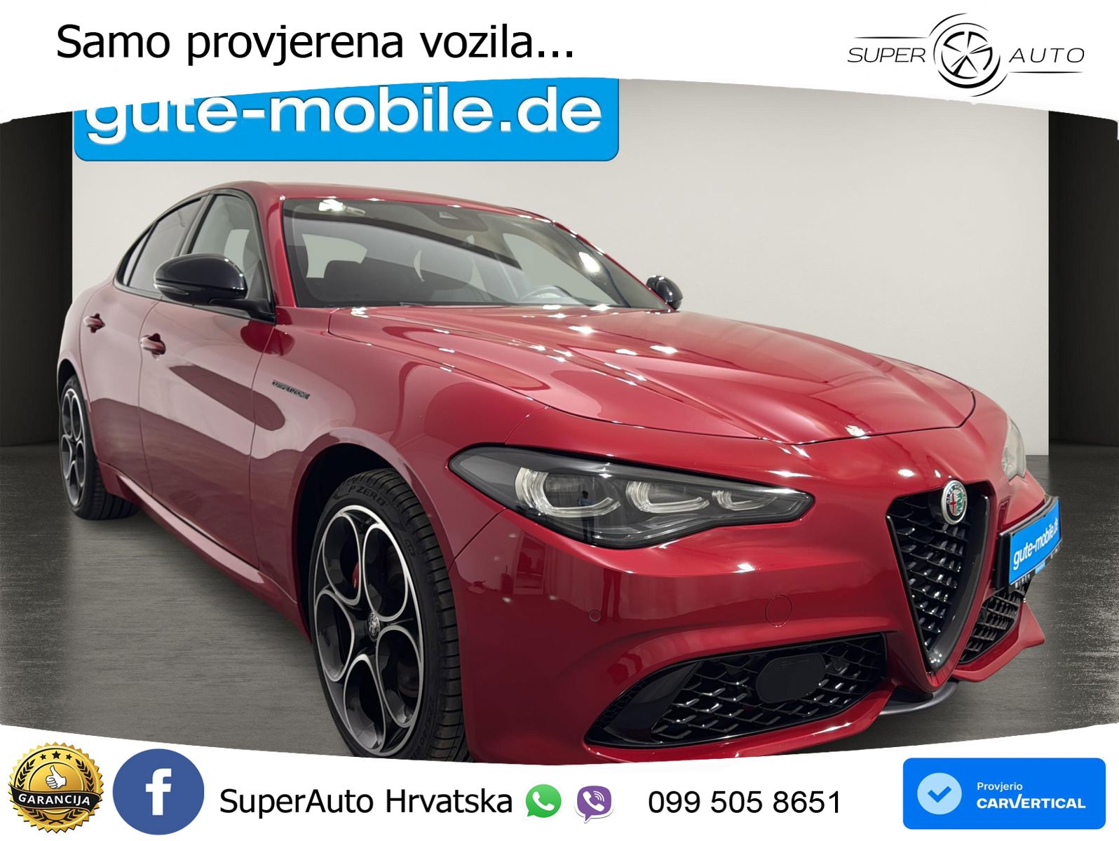 Alfa Romeo Giulia 2.0 Turbo (280 KS) Q4 Automatic LED+GR SJED+ACC