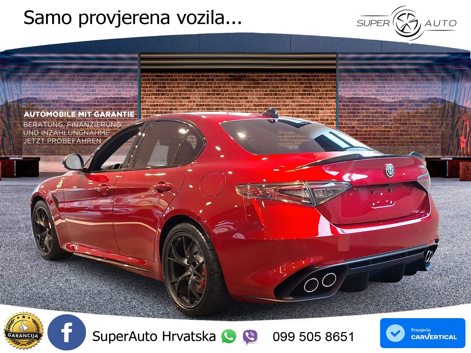Alfa Romeo Giulia Quadrifoglio 2.9 V6 Bi-Turbo (520 KS) Automatic LED+GR SJED+ACC