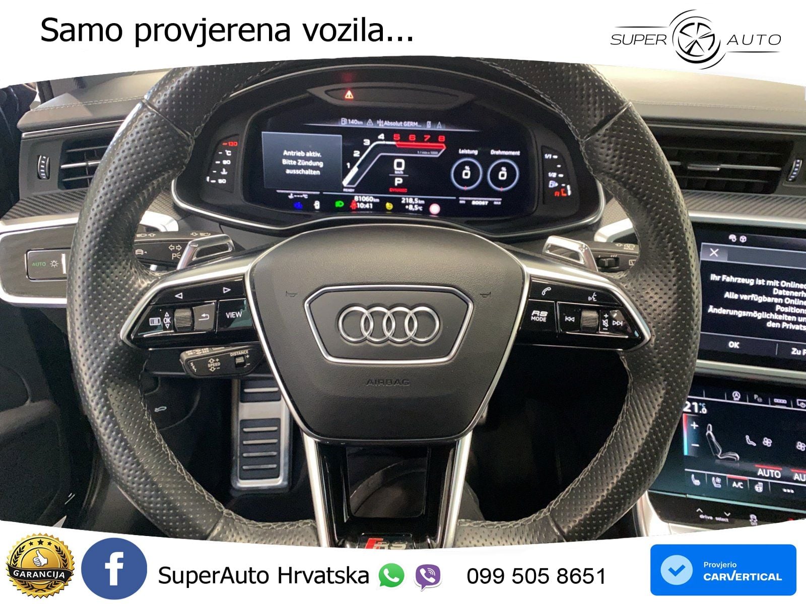 Audi RS6 Avant 4.0 TFSI V8 (600 KS) quattro Tiptronic ZRAČNI+ACC+GR SJED+KAM+PANO