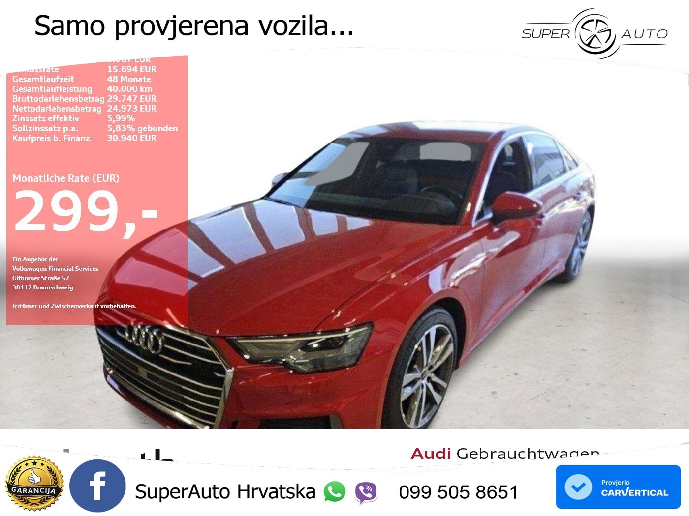 Audi A6 40 TDI (204 KS) S tronic LED+GR SJED+ACC