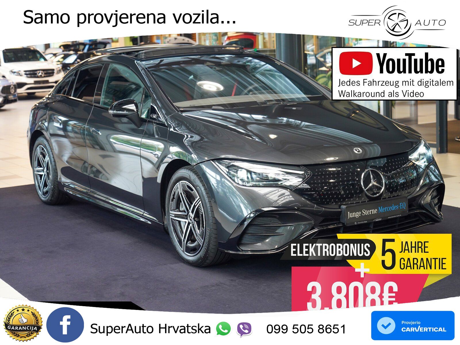 Mercedes EQE 350 100 kWh (320 KS) 4MATIC AMG ZRAČNI+ACC+GR SJED+KAM+PANO