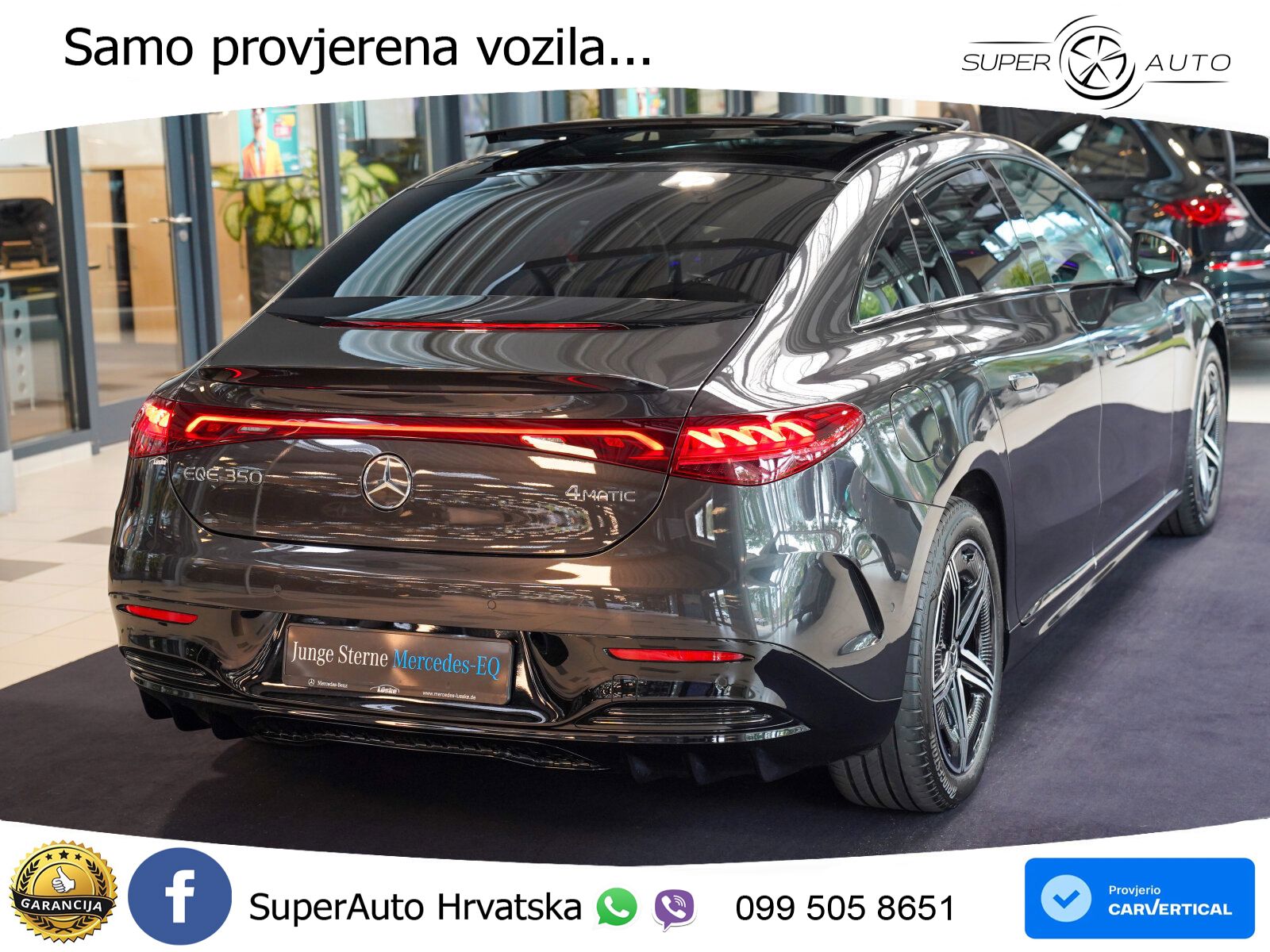 Mercedes EQE 350 100 kWh (320 KS) 4MATIC AMG ZRAČNI+ACC+GR SJED+KAM+PANO