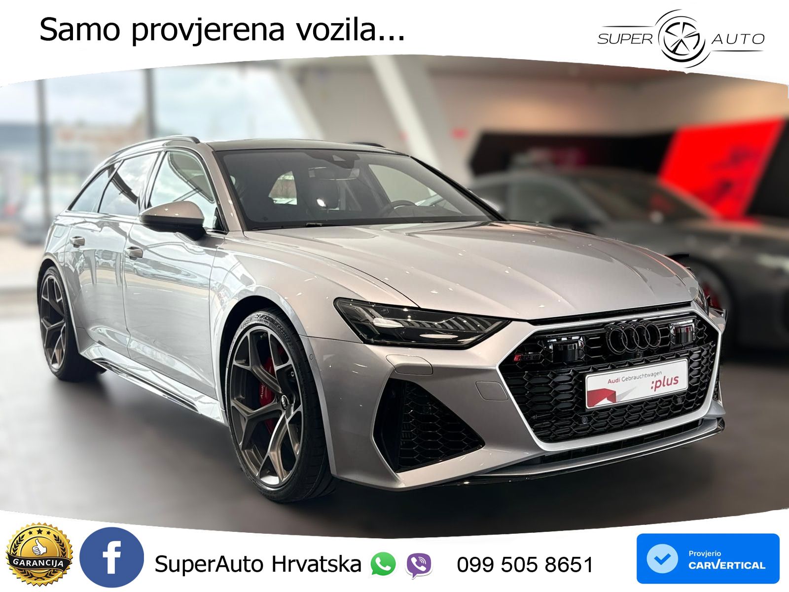 Audi RS6 Avant 4.0 TFSI V8 performance (630 KS)  quattro tiptronic ZRAČNI+ACC+GR SJED+KAM+PANO