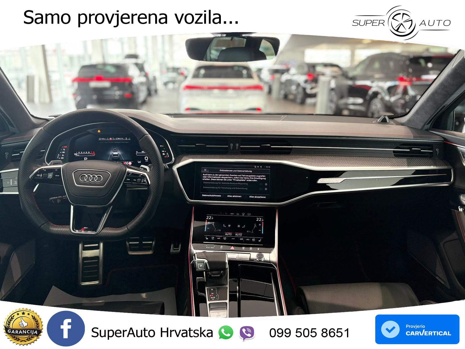 Audi RS6 Avant 4.0 TFSI V8 performance (630 KS)  quattro tiptronic ZRAČNI+ACC+GR SJED+KAM+PANO