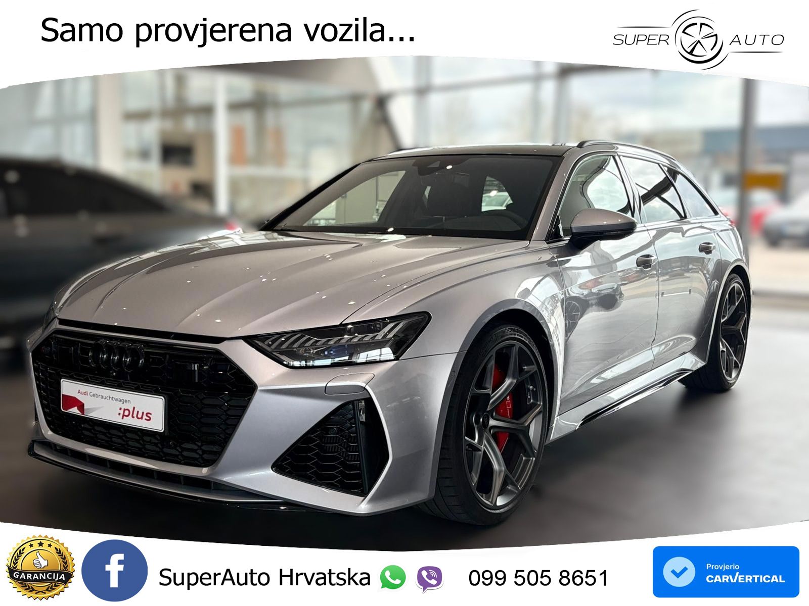 Audi RS6 Avant 4.0 TFSI V8 performance (630 KS)  quattro tiptronic ZRAČNI+ACC+GR SJED+KAM+PANO