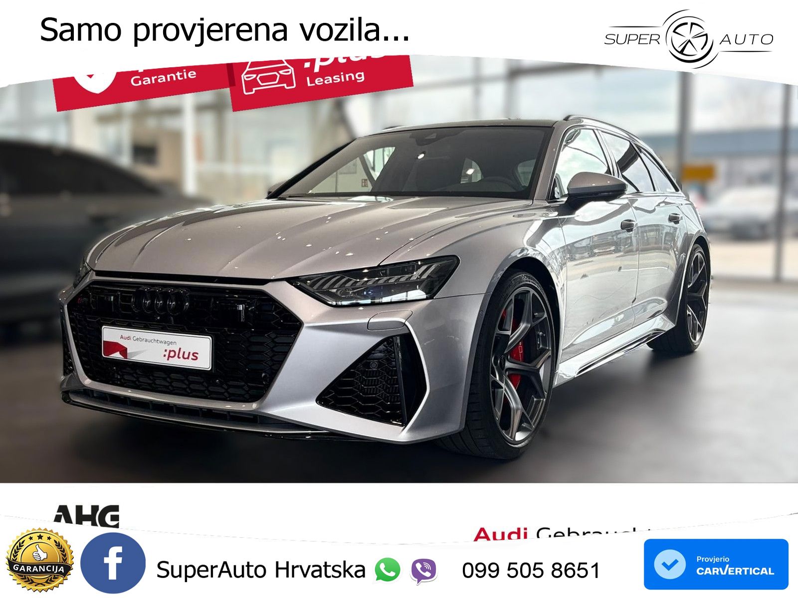 Audi RS6 Avant 4.0 TFSI V8 performance (630 KS)  quattro tiptronic ZRAČNI+ACC+GR SJED+KAM+PANO