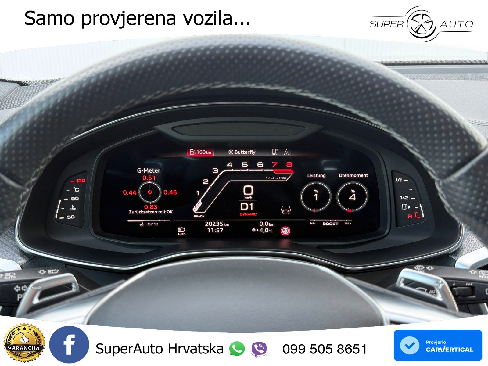 Audi RS6 Avant 4.0 TFSI V8 (600 KS) quattro Tiptronic ZRAČNI+ACC+GR SJED+KAM+PANO