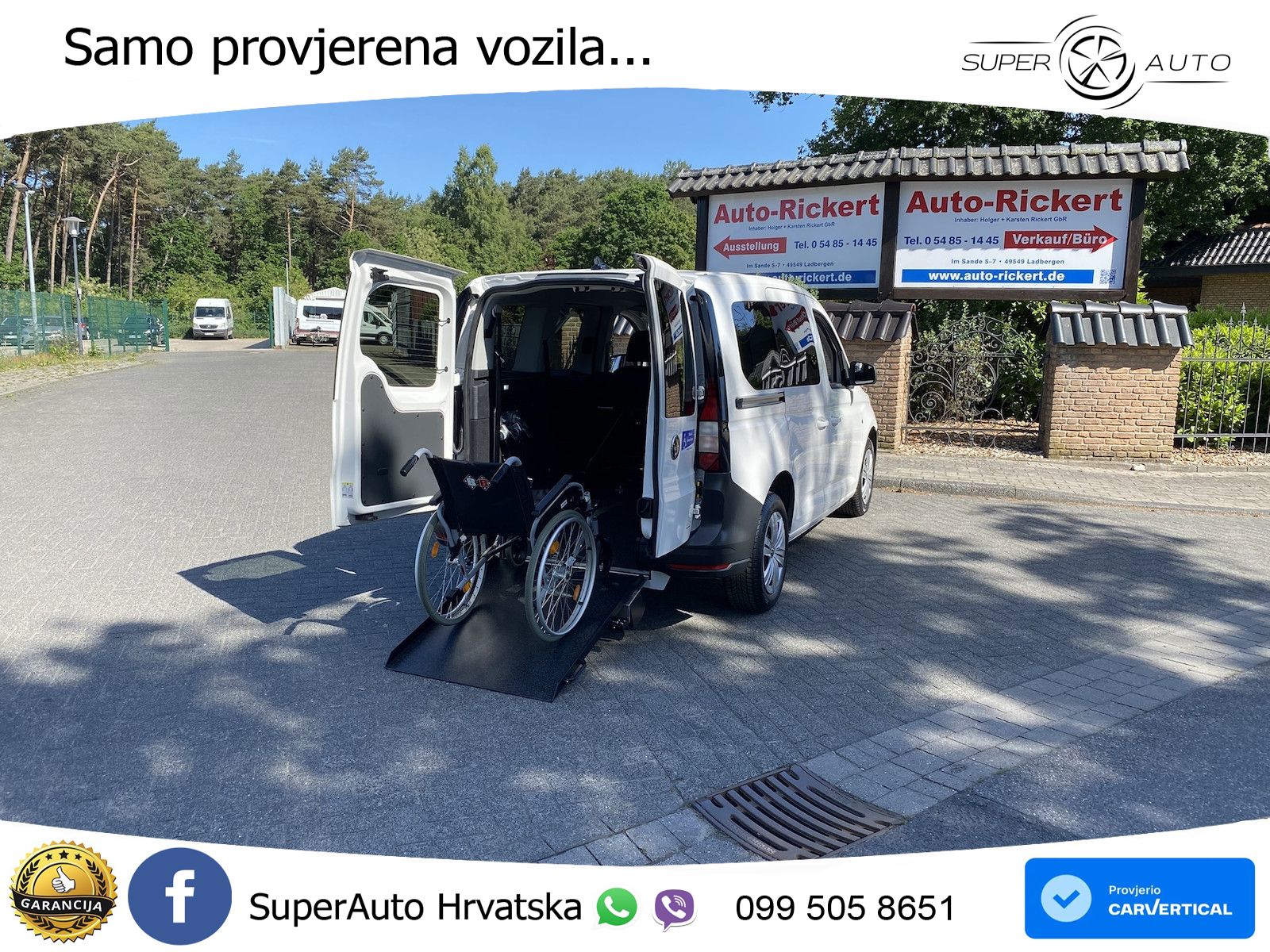 Volkswagen Caddy neuer Rollstuhlumbau, Tempomat, Rückfahrka 102 KS