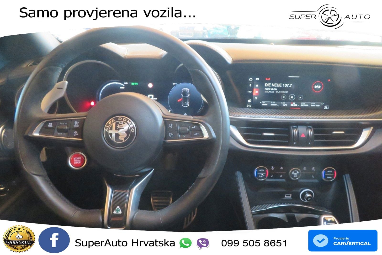 Alfa Romeo Stelvio Quadrifoglio 2.9 V6 Bi-Turbo (520 KS) Q4 Automatic LED+GR SJED+ACC
