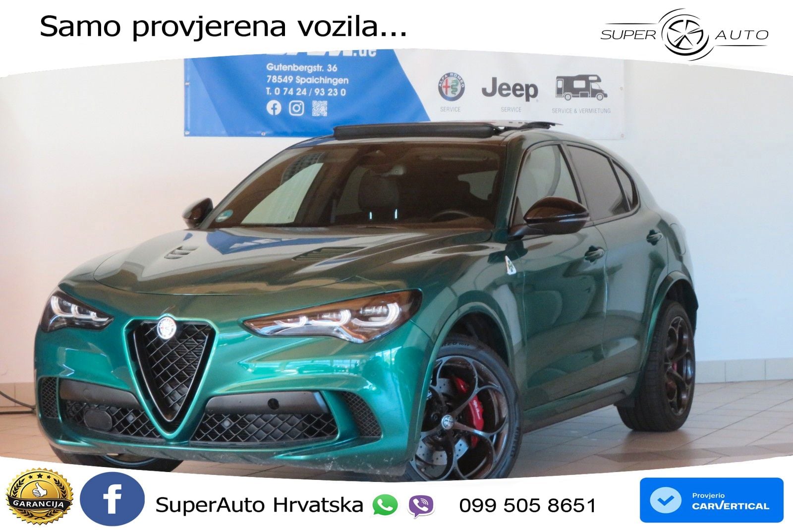Alfa Romeo Stelvio Quadrifoglio 2.9 V6 Bi-Turbo (520 KS) Q4 Automatic LED+GR SJED+ACC