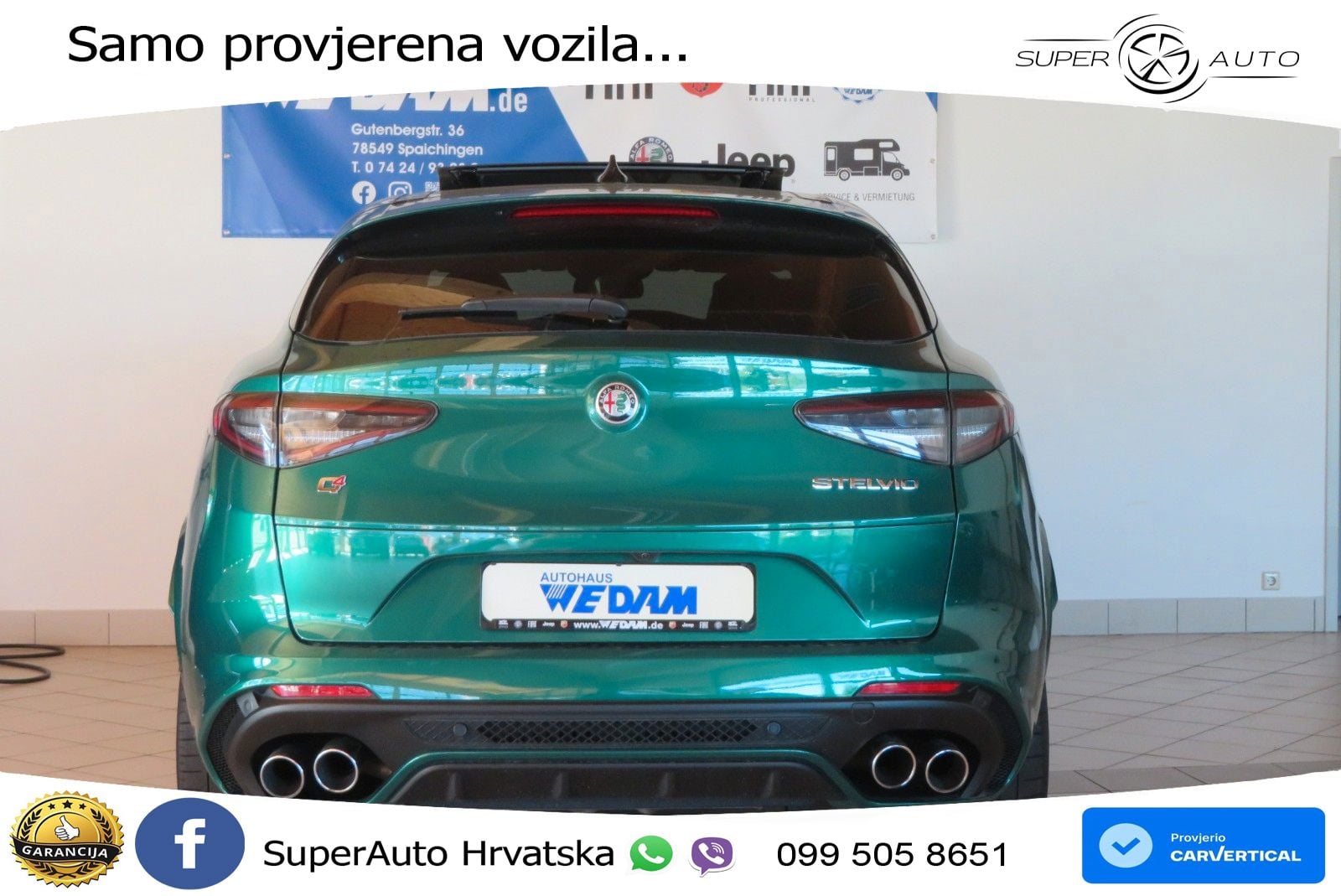 Alfa Romeo Stelvio Quadrifoglio 2.9 V6 Bi-Turbo (520 KS) Q4 Automatic LED+GR SJED+ACC