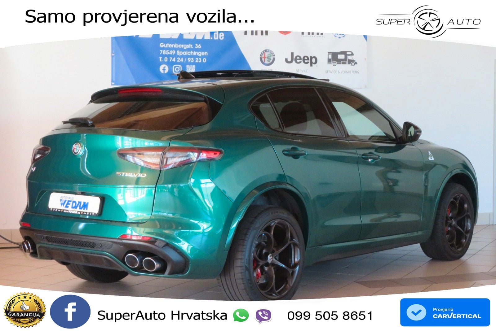 Alfa Romeo Stelvio Quadrifoglio 2.9 V6 Bi-Turbo (520 KS) Q4 Automatic LED+GR SJED+ACC