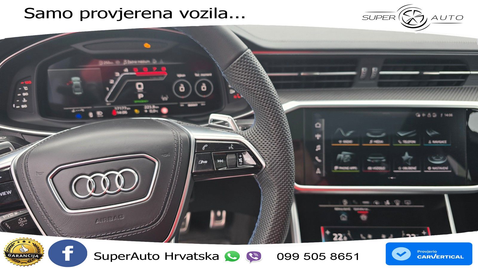 Audi RS7 4.0 TFSI V8 performance (630 KS) quattro tiptronic LED+GR SJED+ACC