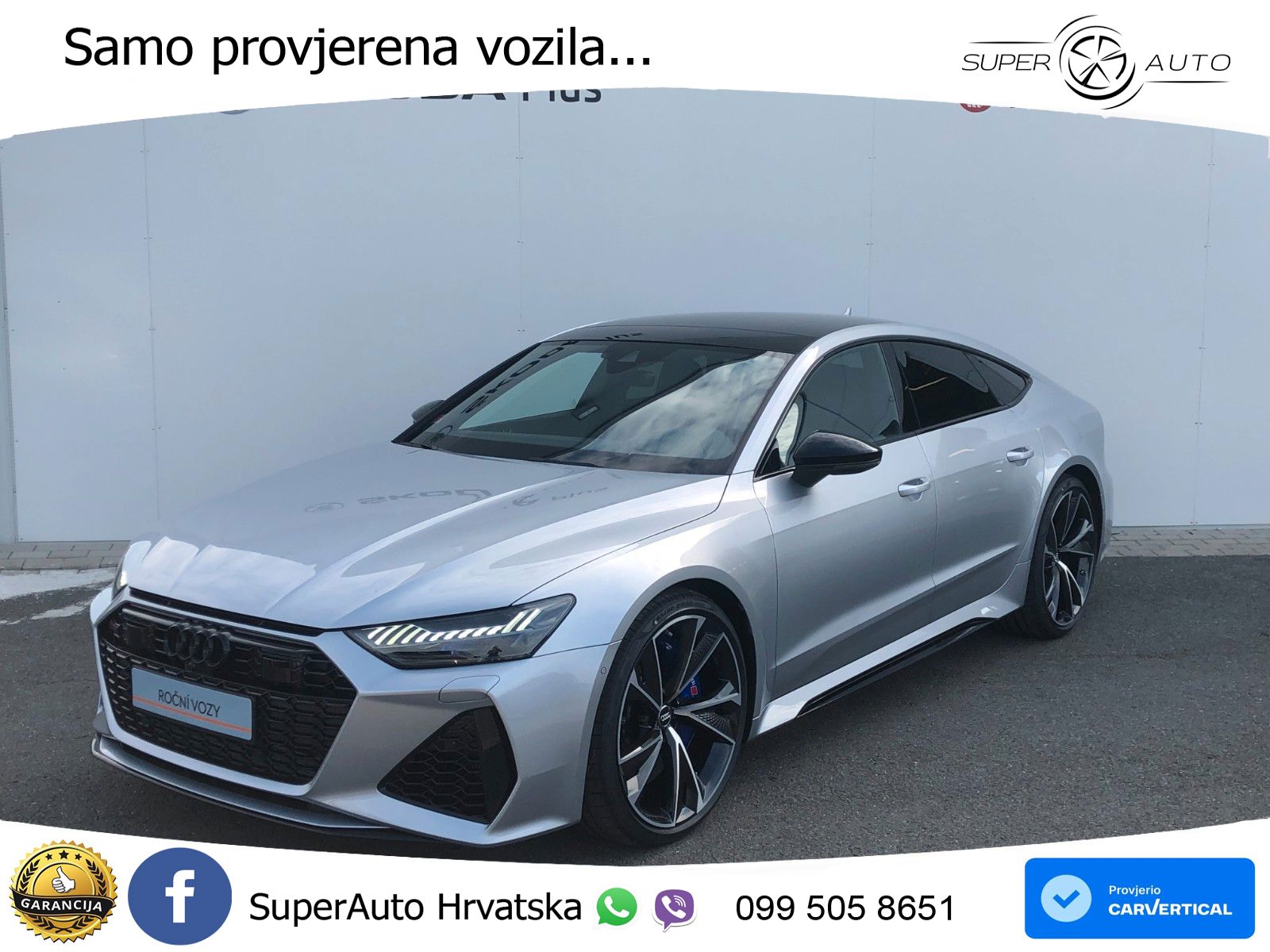 Audi RS7 4.0 TFSI V8 performance (630 KS) quattro tiptronic LED+GR SJED+ACC