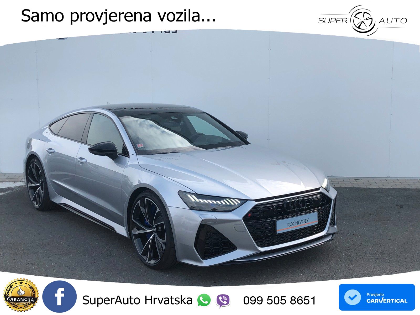 Audi RS7 4.0 TFSI V8 performance (630 KS) quattro tiptronic LED+GR SJED+ACC