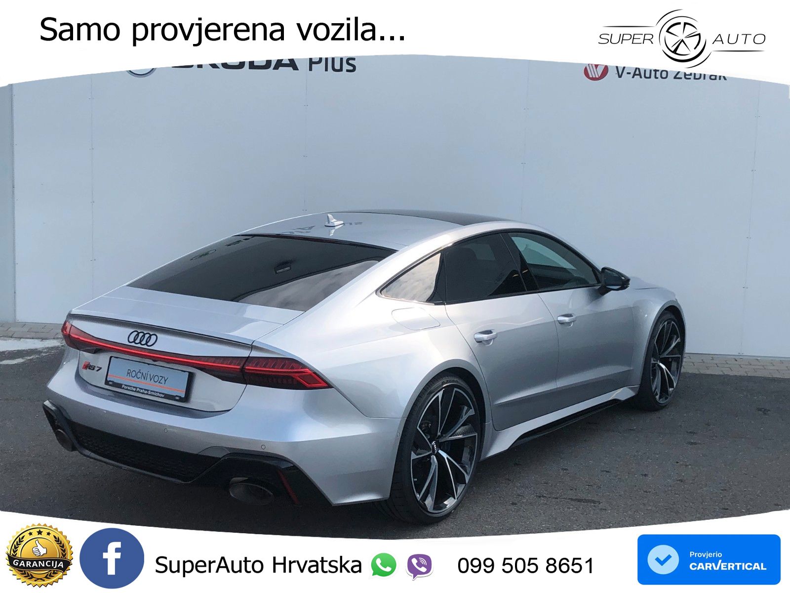 Audi RS7 4.0 TFSI V8 performance (630 KS) quattro tiptronic LED+GR SJED+ACC